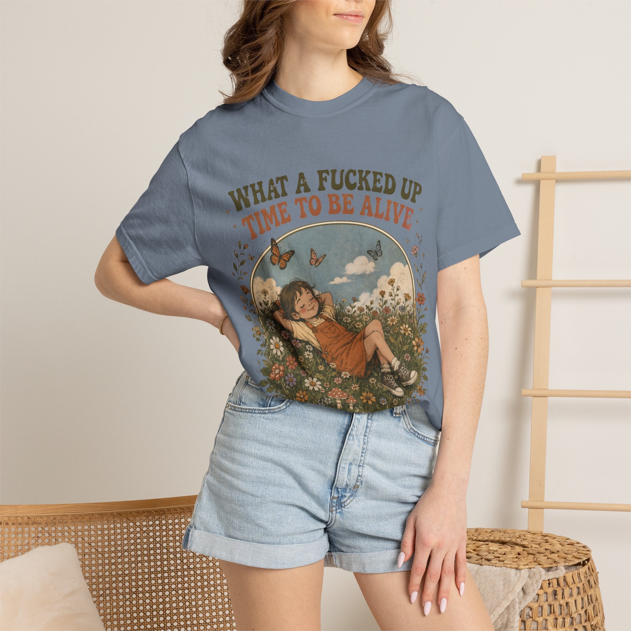 Funny Retro Graphic Tee, What A Fucked Up Time To Be Alive Shirt, Vintage Nature Shirt, Cottagecore Graphic Tee