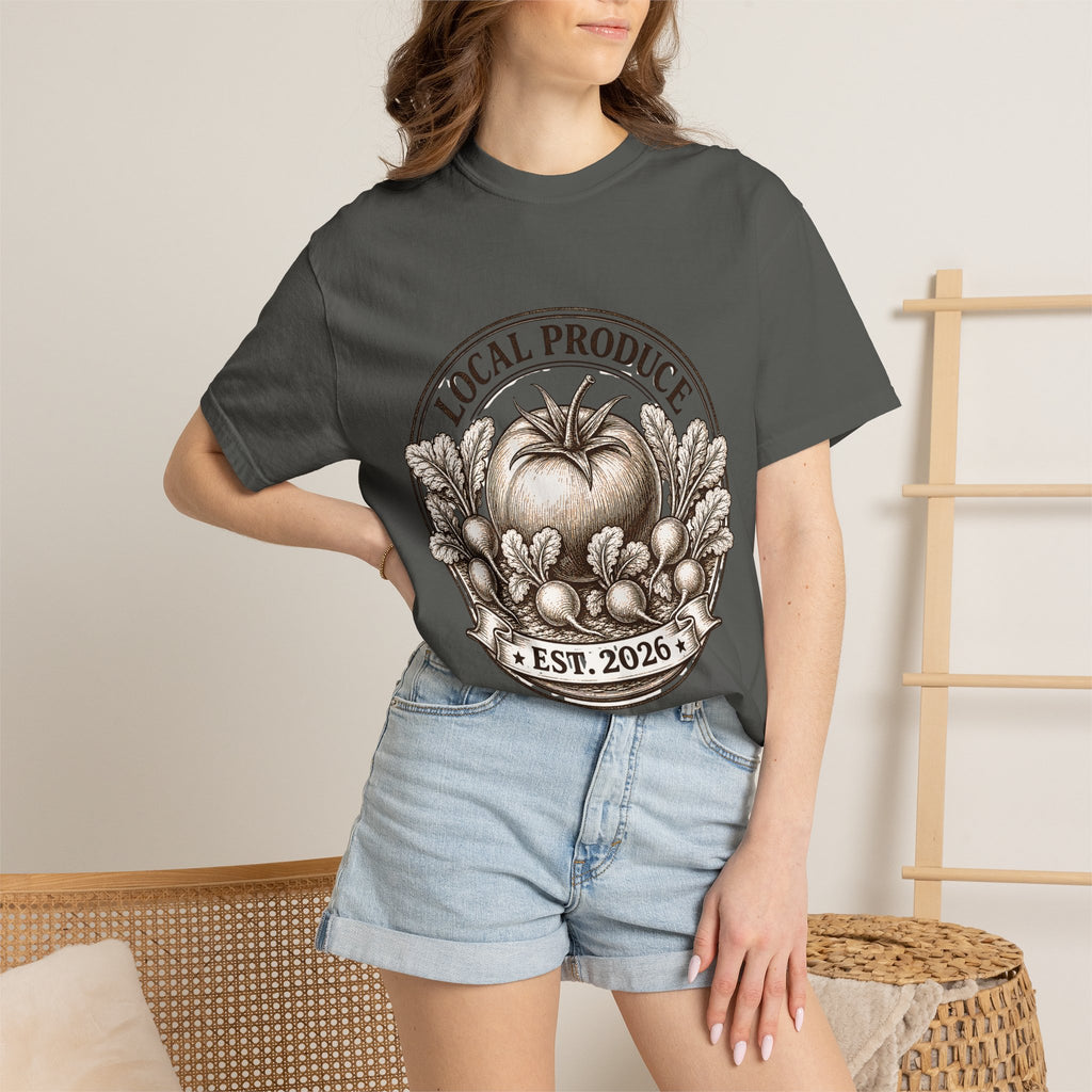 Vintage Local Produce Shirt, Farmers Market Tomato Tee, Heirloom Tomato Radish Graphic Tee, Gerden Lover GIft, Est. 2026 Market Tee