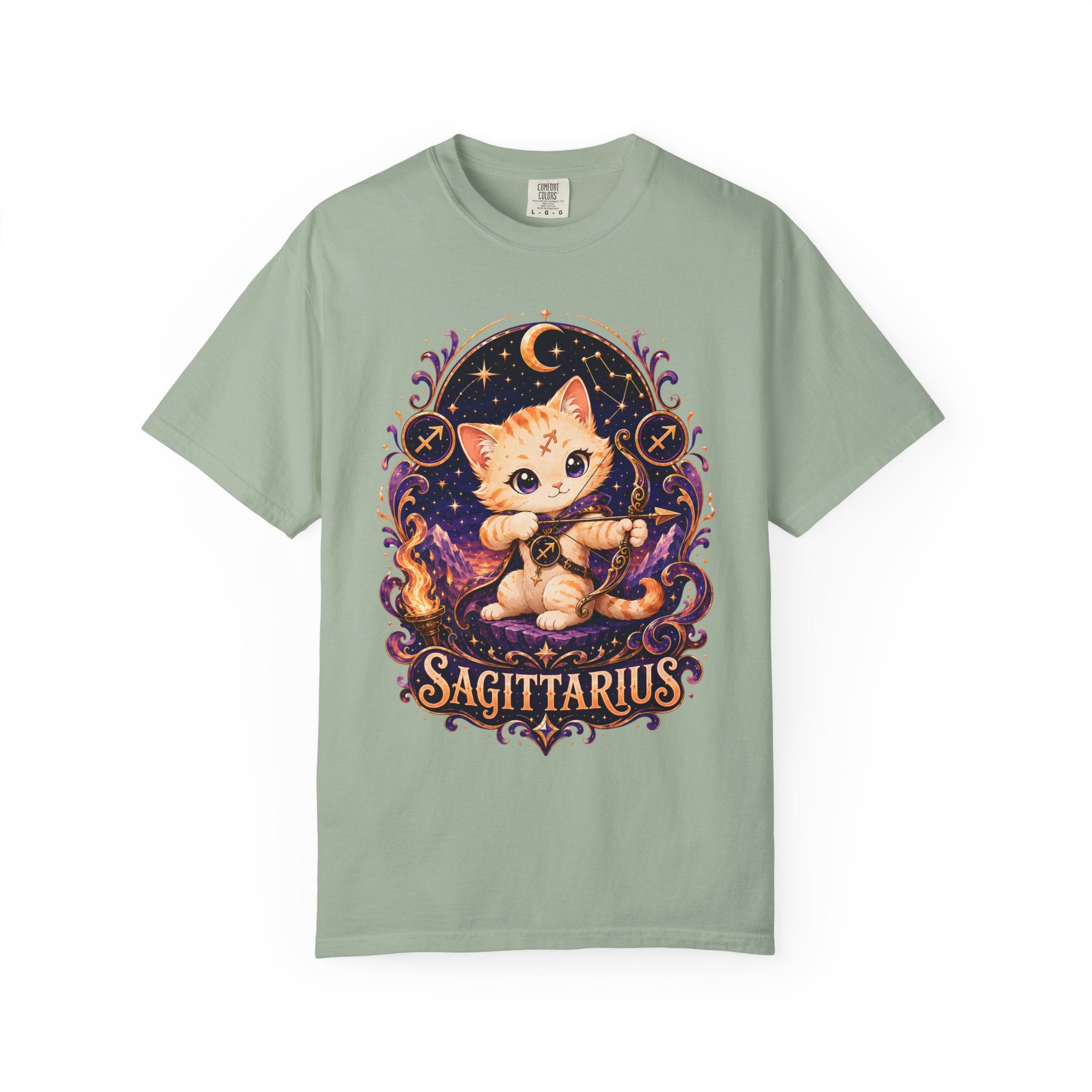 Sagittarius Zodiac Cat T-shirt | Astrological Cat Constellation Tee, Sagittarius TShirt
