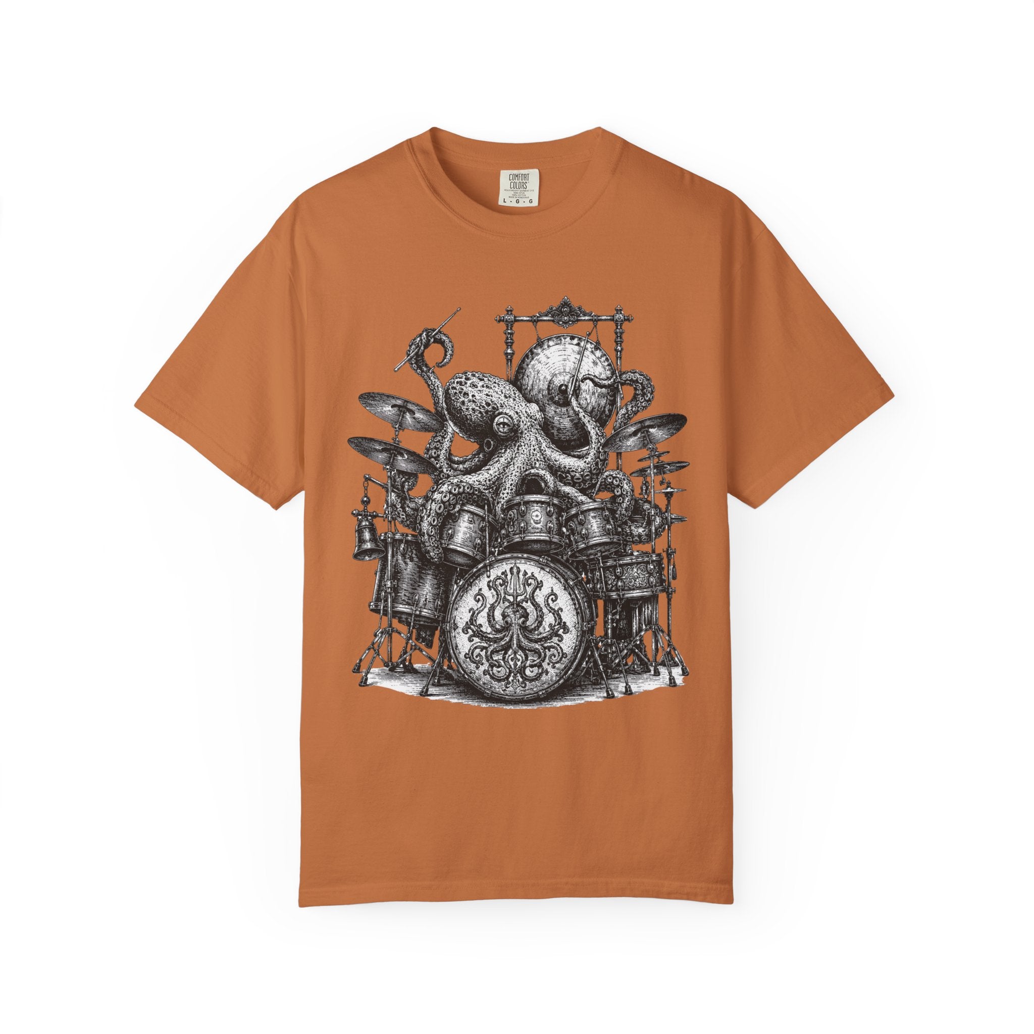 Octopus Drummer Shirt, Vintage Sea Creature T-Shirt, Musician Gift, Drum Set Graphic Tee, Nautical Rock Shirt, Ocean Lover Gift