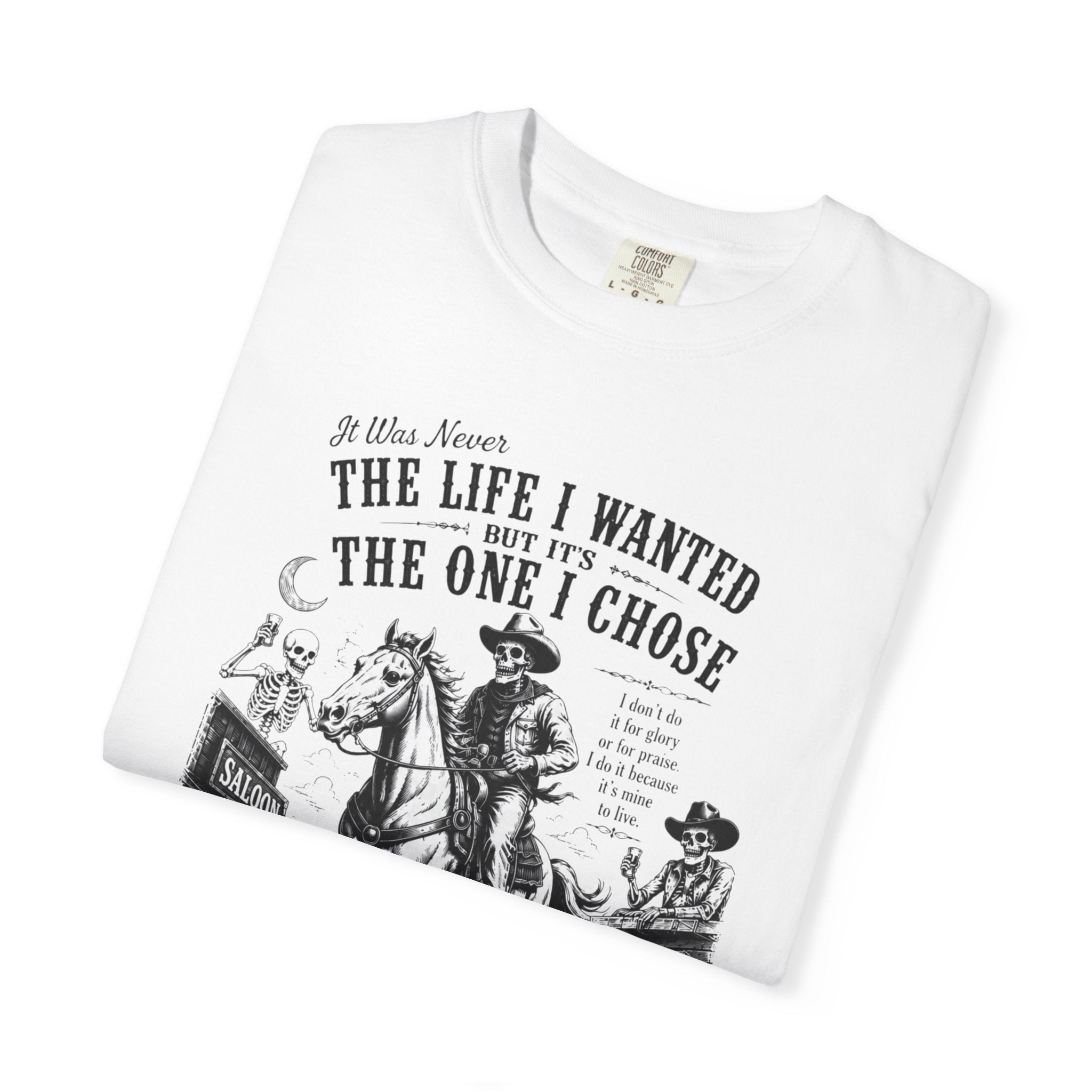 Vintage Skeleton Cowboy Graphic Tee Western Skull Rider Shirt for Men, Country Outlaw Streetwear Tee