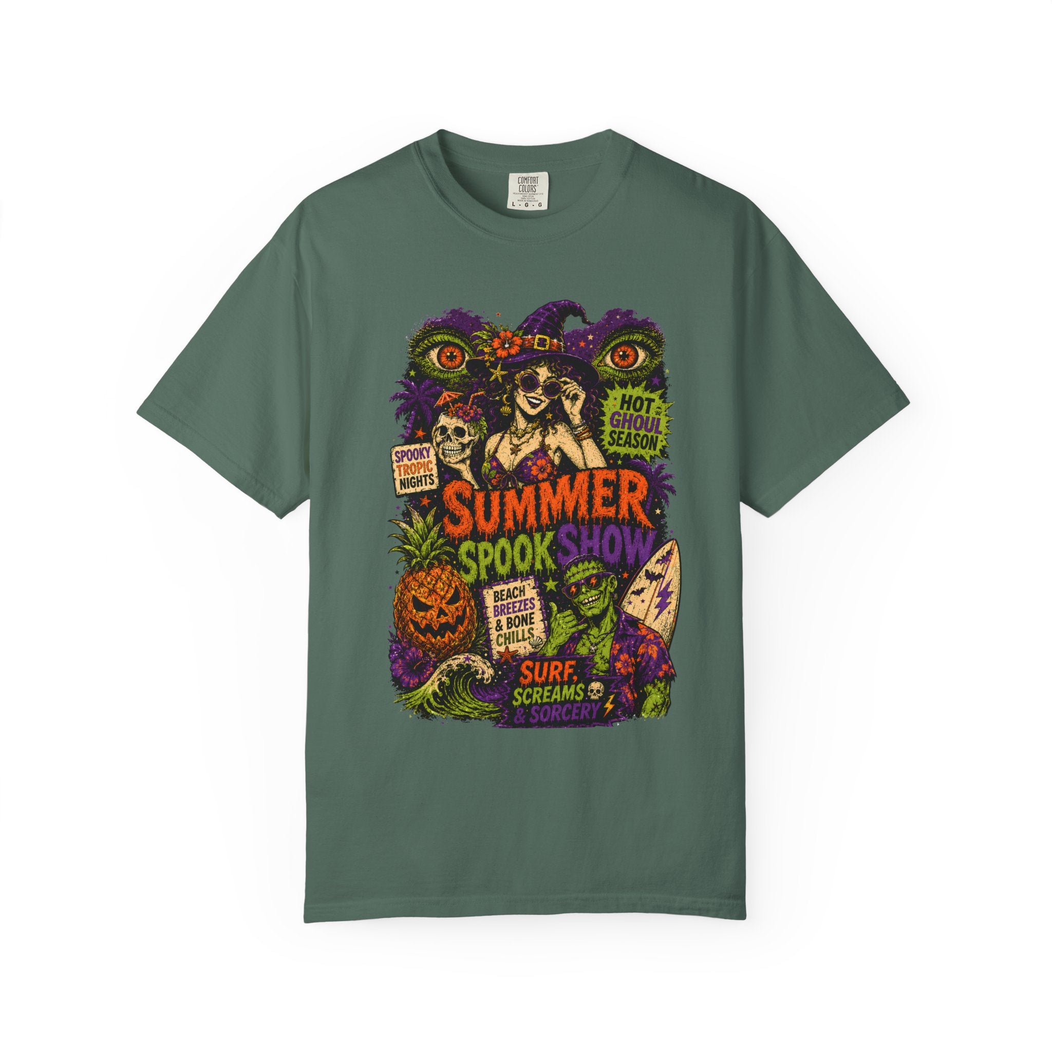 Summer Halloween Shirt, Spooky Tropical Witch Tee, Hot Ghoul Season Shirt, Retro Surf Horror Shirt, Halloween Beach Vacation Tee