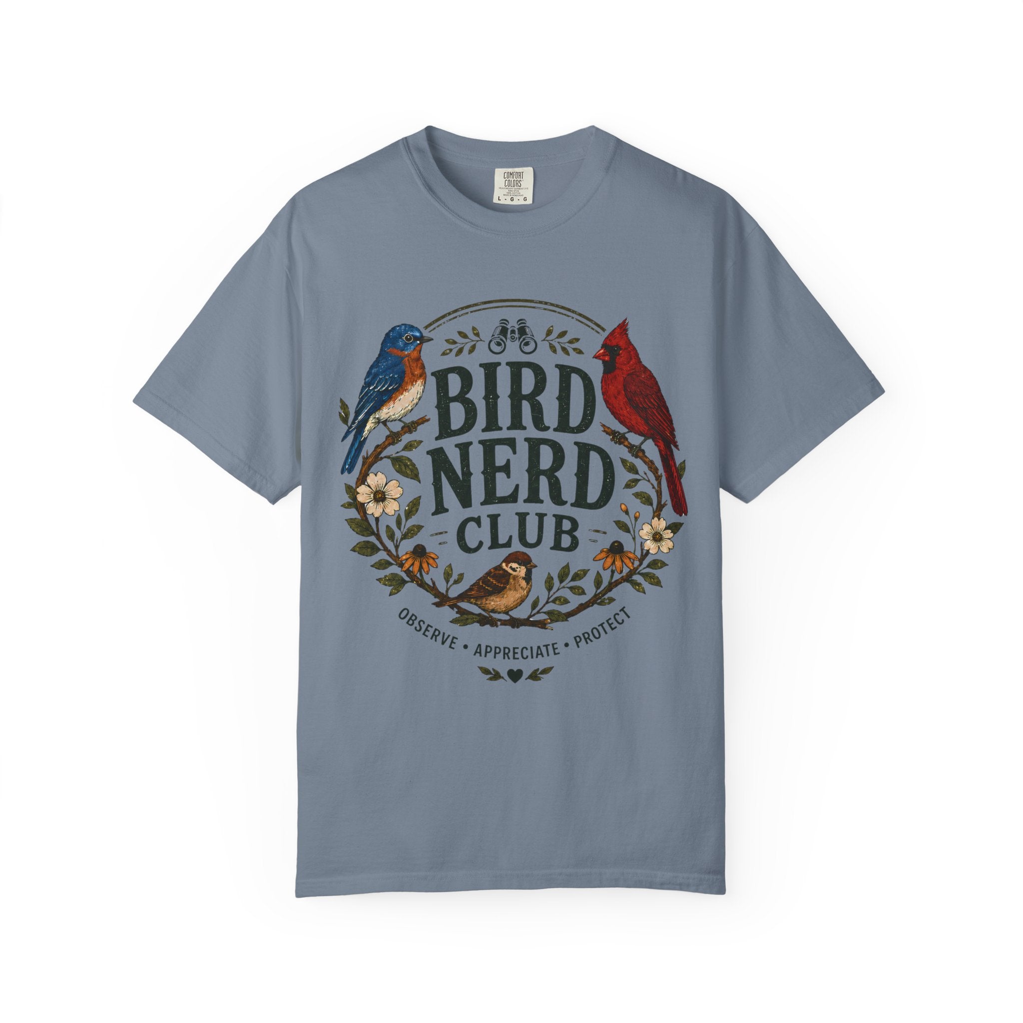 Bird Nerd Club Shirt, Birdwatching Shirt, Nature Lover Tee, Backyard Birder Gift, Cute Bird Lover Shirt, Botanical Bird Graphic Tee