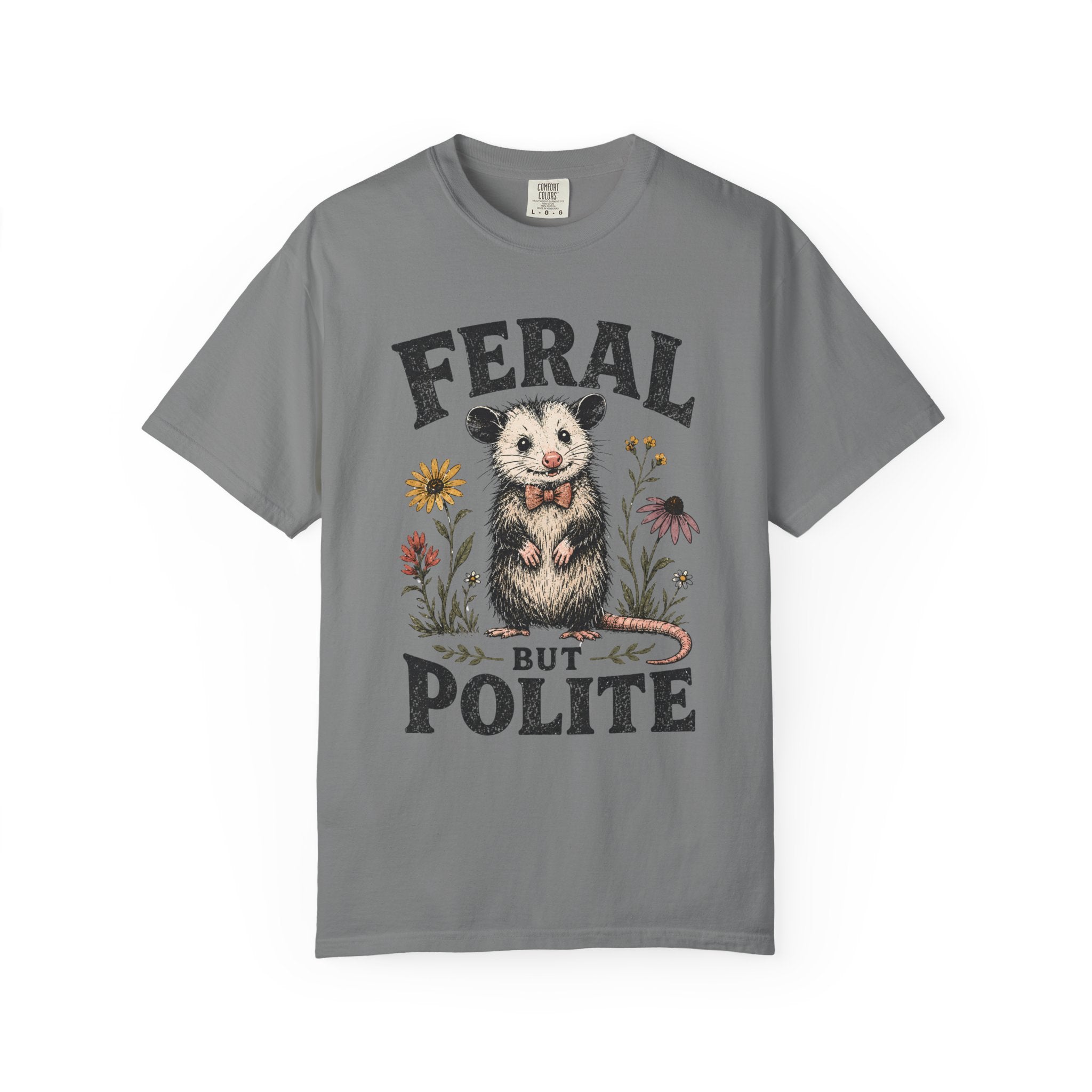 Feral But Polite Possum Shirt, Funny Opossum Graphic Tee, Cute Weird Animal Shirt, Cottagecore Wildlife T-Shirt, Introvert Humor Tee
