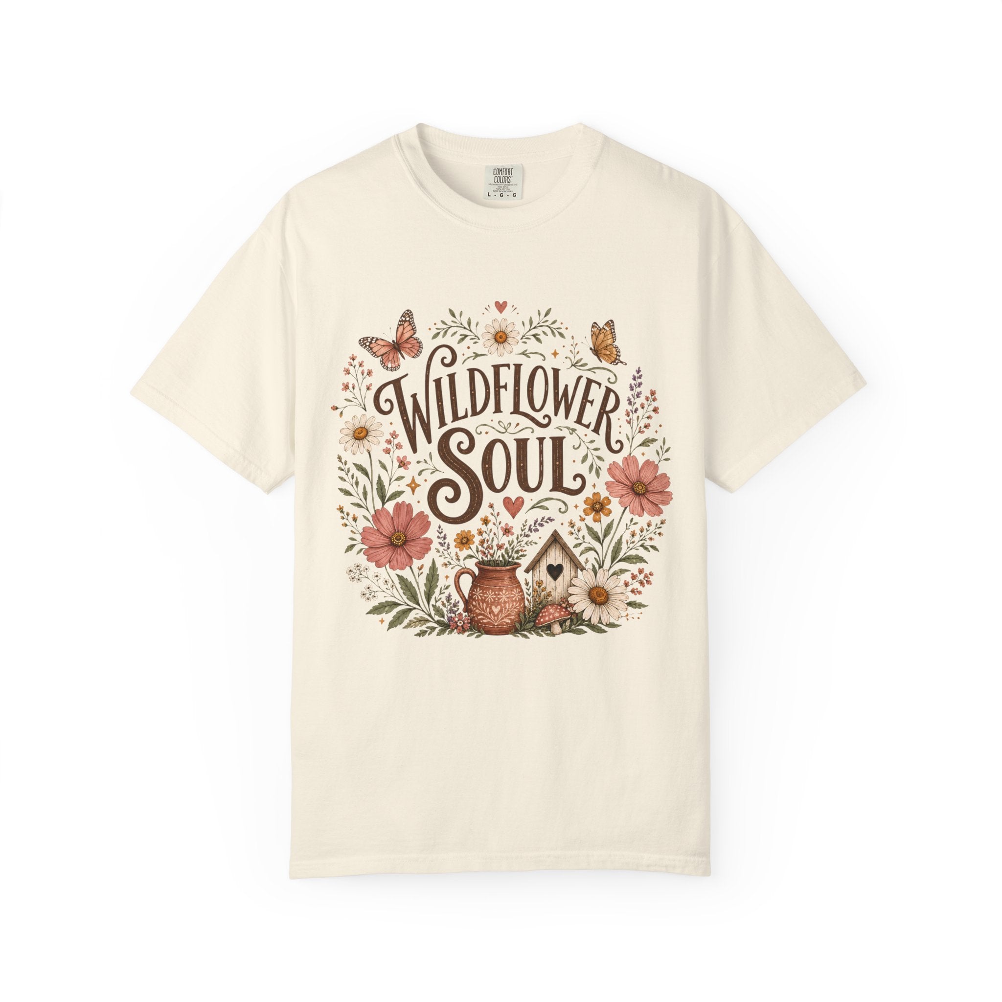 Wildflower Soul Shirt, Boho Floral T-Shirt, Cottagecore Wildflower Tee, Bohemian Nature Shirt, Botanical Graphic Tee, Comfort Colors Shirt