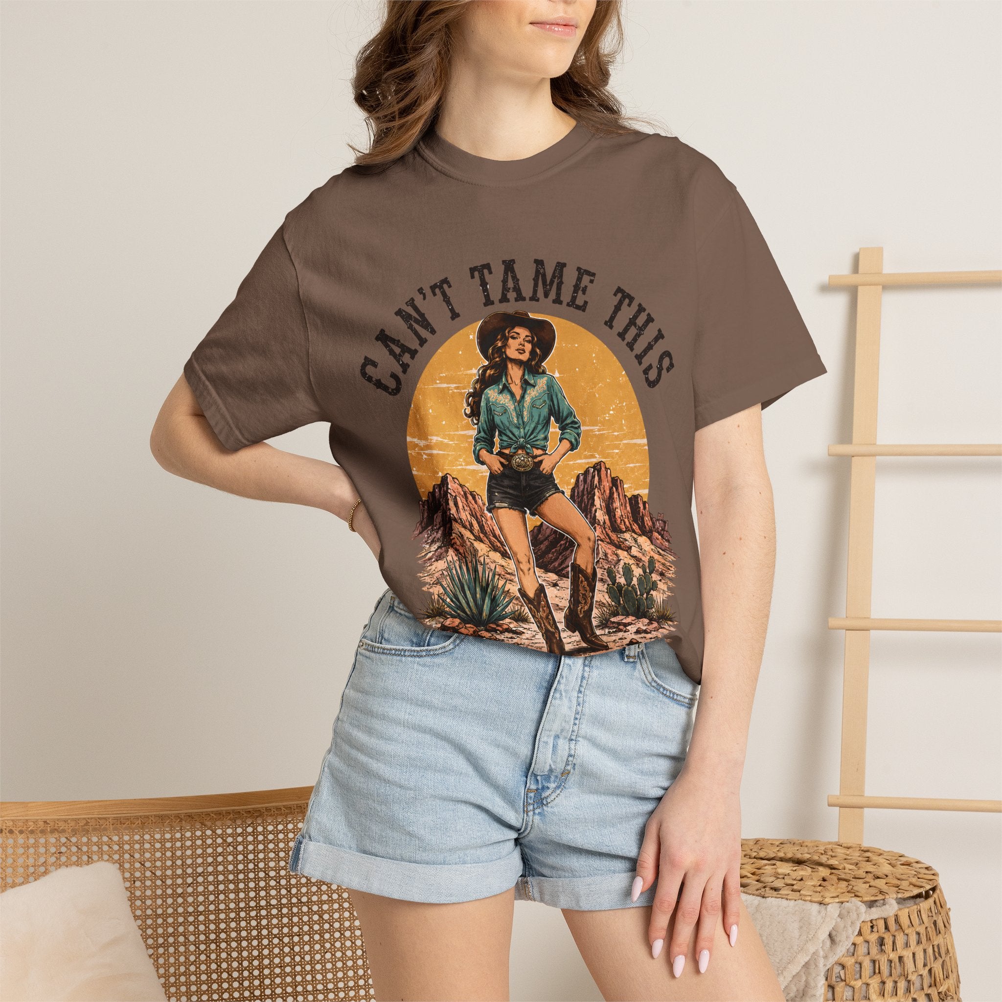 Cant Tame This Shirt, Western Cowgirl Tee, Desert Cowboy Boot Shirt, Retro Western Graphic Tee, Rodeo Cowgirl Shirt, Country Girl TShirt