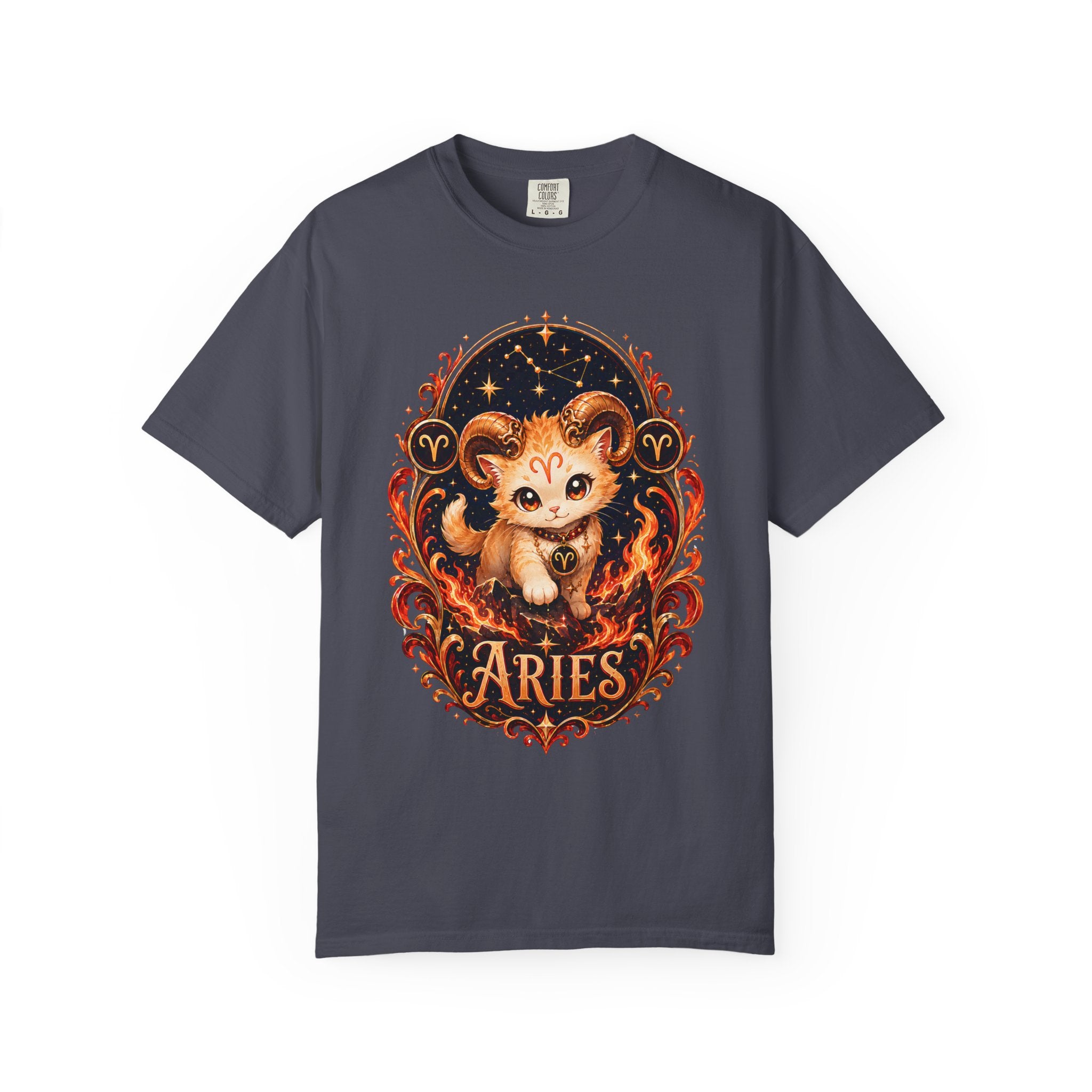 Cute Aries Ram Zodiac Illustration T-Shirt | Astrology, Fire Sign
