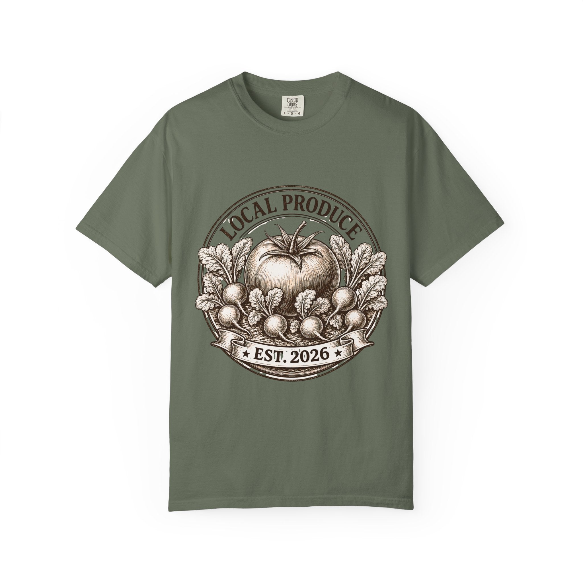 Vintage Local Produce Shirt, Farmers Market Tomato Tee, Heirloom Tomato Radish Graphic Tee, Gerden Lover GIft, Est. 2026 Market Tee