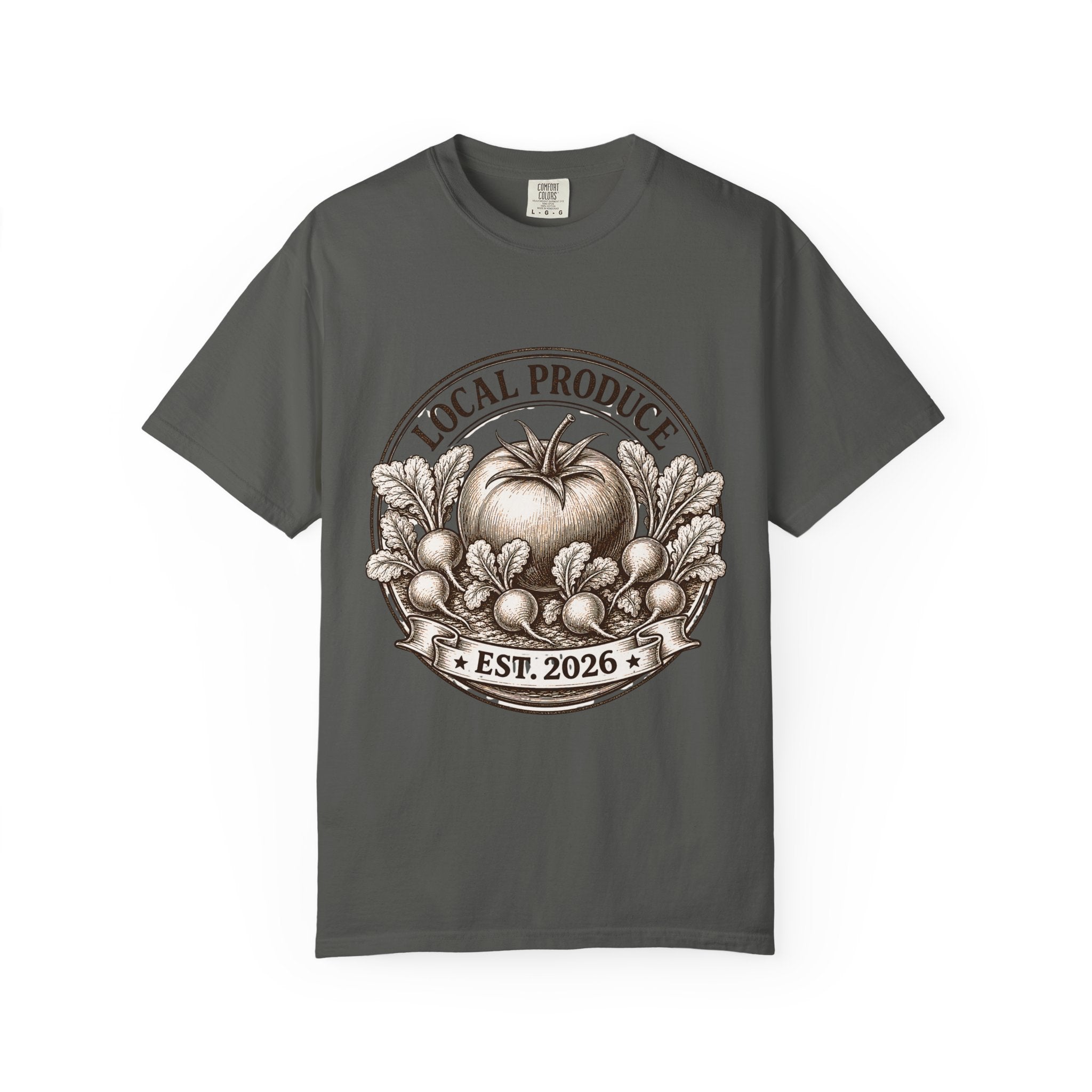 Vintage Local Produce Shirt, Farmers Market Tomato Tee, Heirloom Tomato Radish Graphic Tee, Gerden Lover GIft, Est. 2026 Market Tee