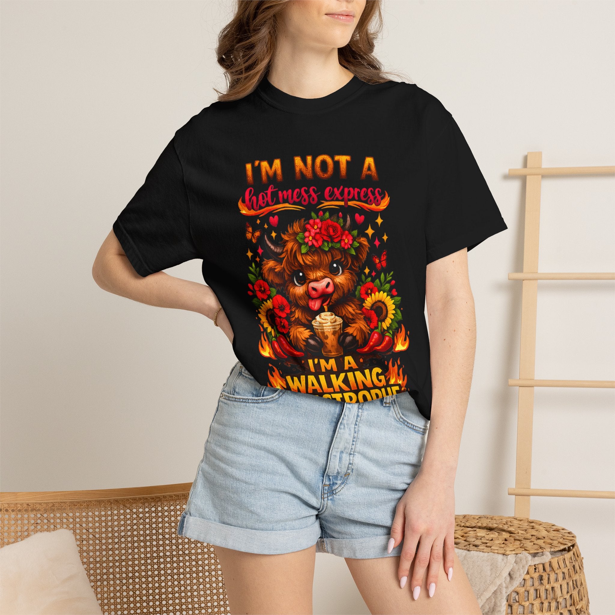 Cute Highland Cow Funny Tee T-Shirt | Comfort Colors
