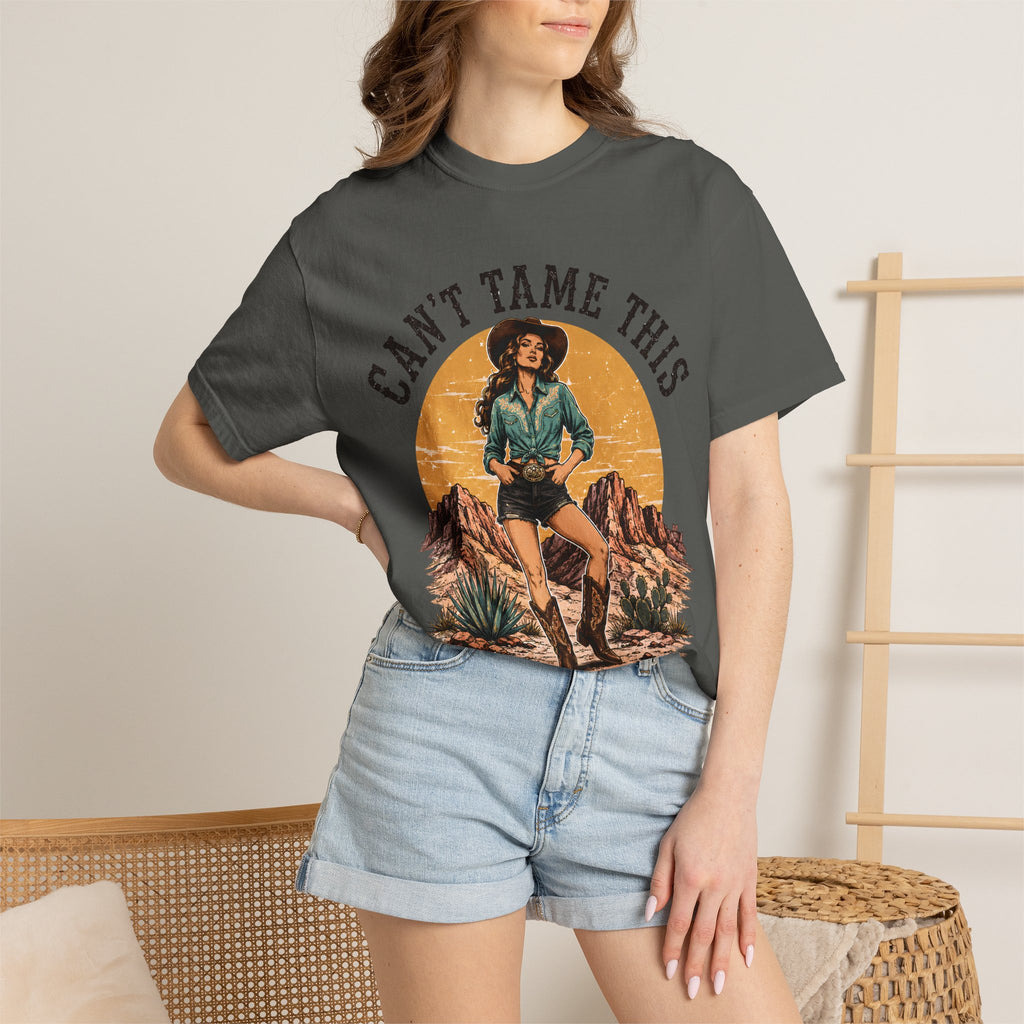Cant Tame This Shirt, Western Cowgirl Tee, Desert Cowboy Boot Shirt, Retro Western Graphic Tee, Rodeo Cowgirl Shirt, Country Girl TShirt