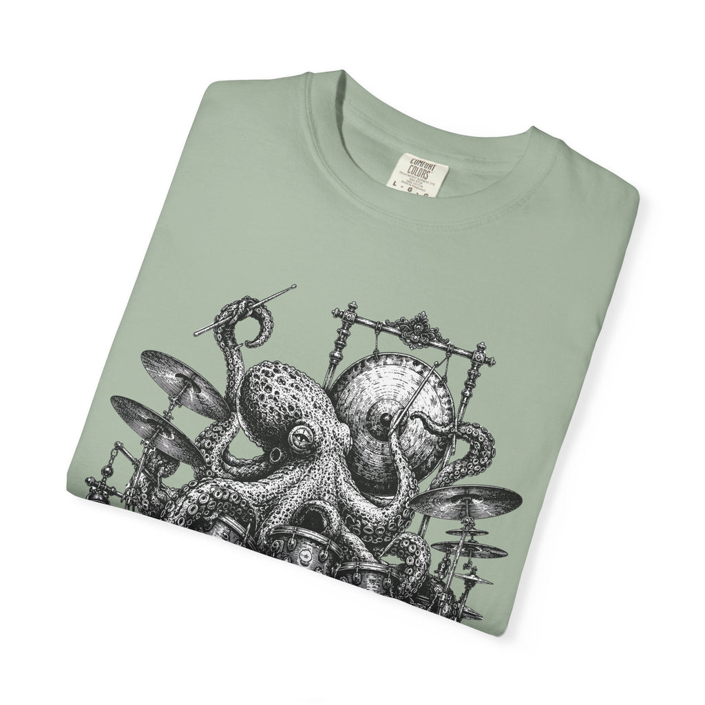 Octopus Drummer Shirt, Vintage Sea Creature T-Shirt, Musician Gift, Drum Set Graphic Tee, Nautical Rock Shirt, Ocean Lover Gift