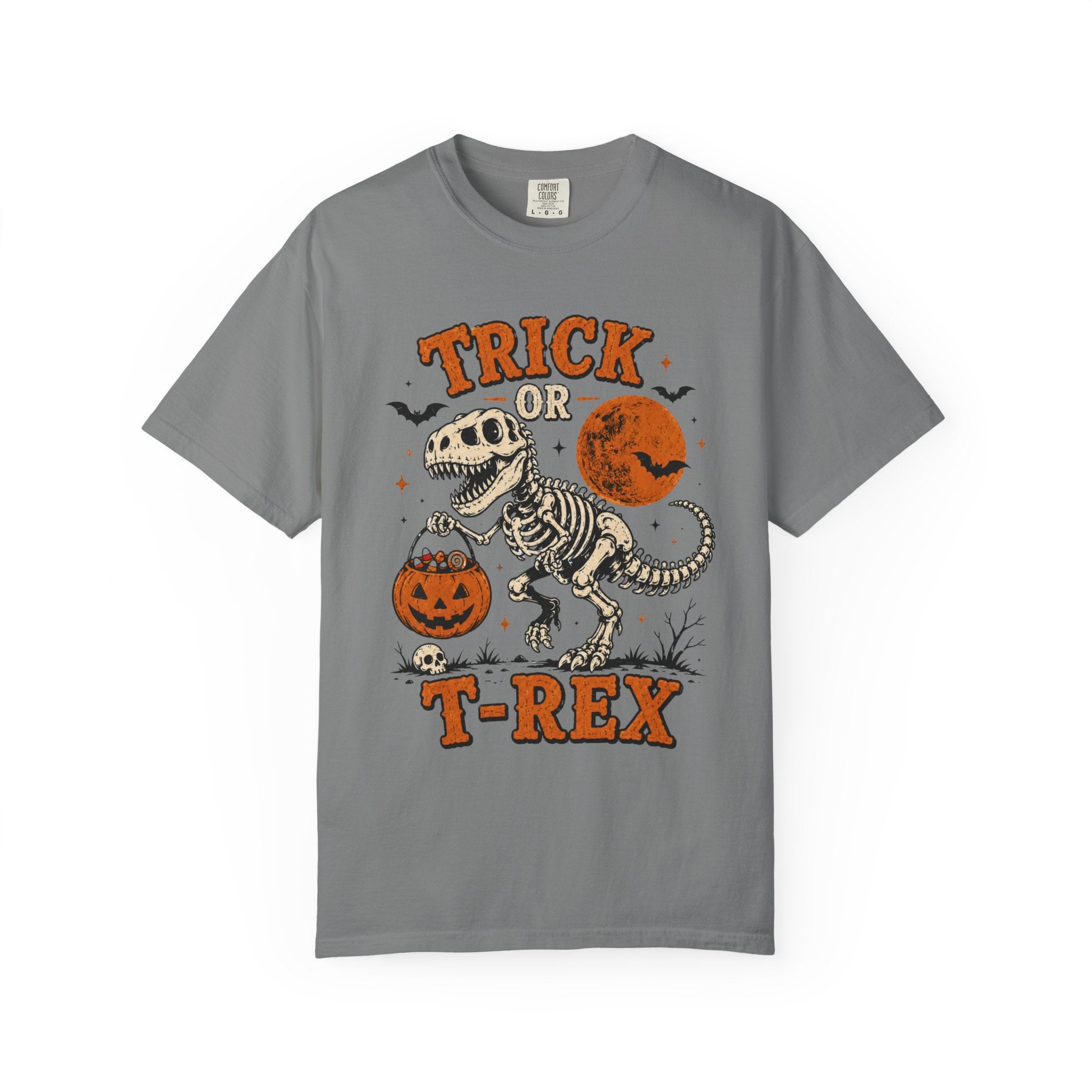 Trick Or T-Rex Shirt, Halloween Dinosaur Shirt, Spooky T Rex Tee, Cute Skeleton Dino Shirt, Pumpkin Trick Or Treat Shirt