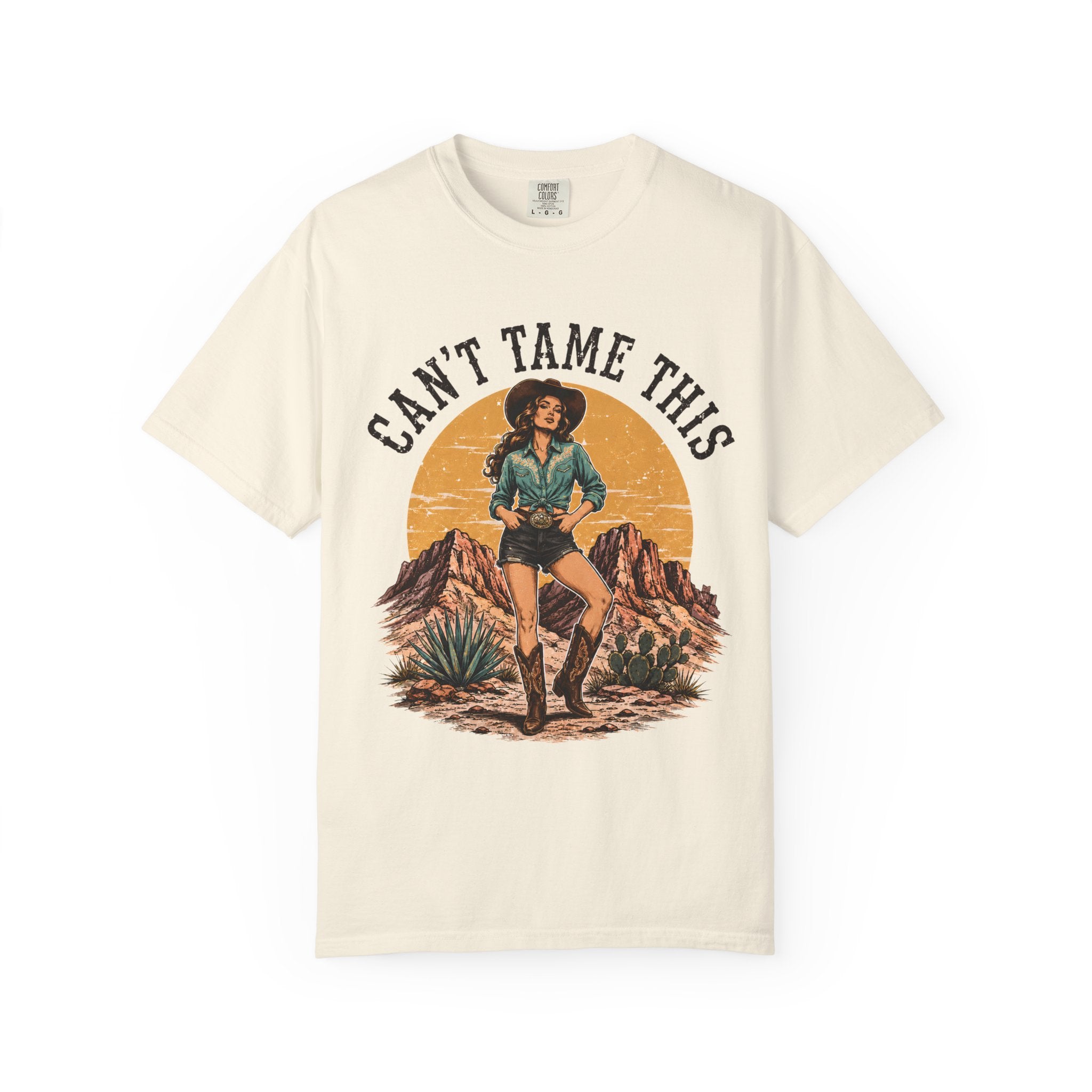 Cant Tame This Shirt, Western Cowgirl Tee, Desert Cowboy Boot Shirt, Retro Western Graphic Tee, Rodeo Cowgirl Shirt, Country Girl TShirt