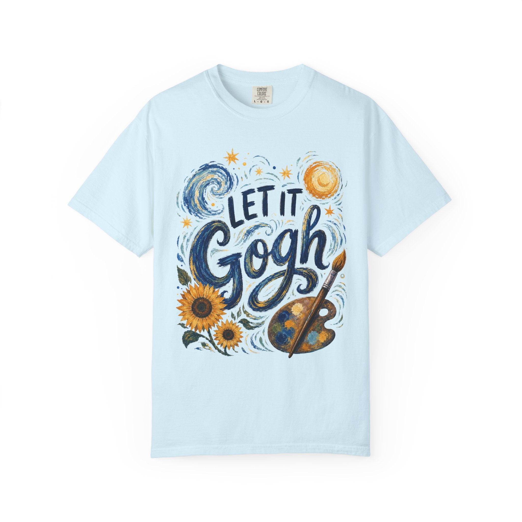 Let It Gogh Shirt, Van Gogh Inspired Art Teacher Tee, Funny Artist Shirt, Sunflower Starry Night Style Graphic Tee, Painter Gift Shirt