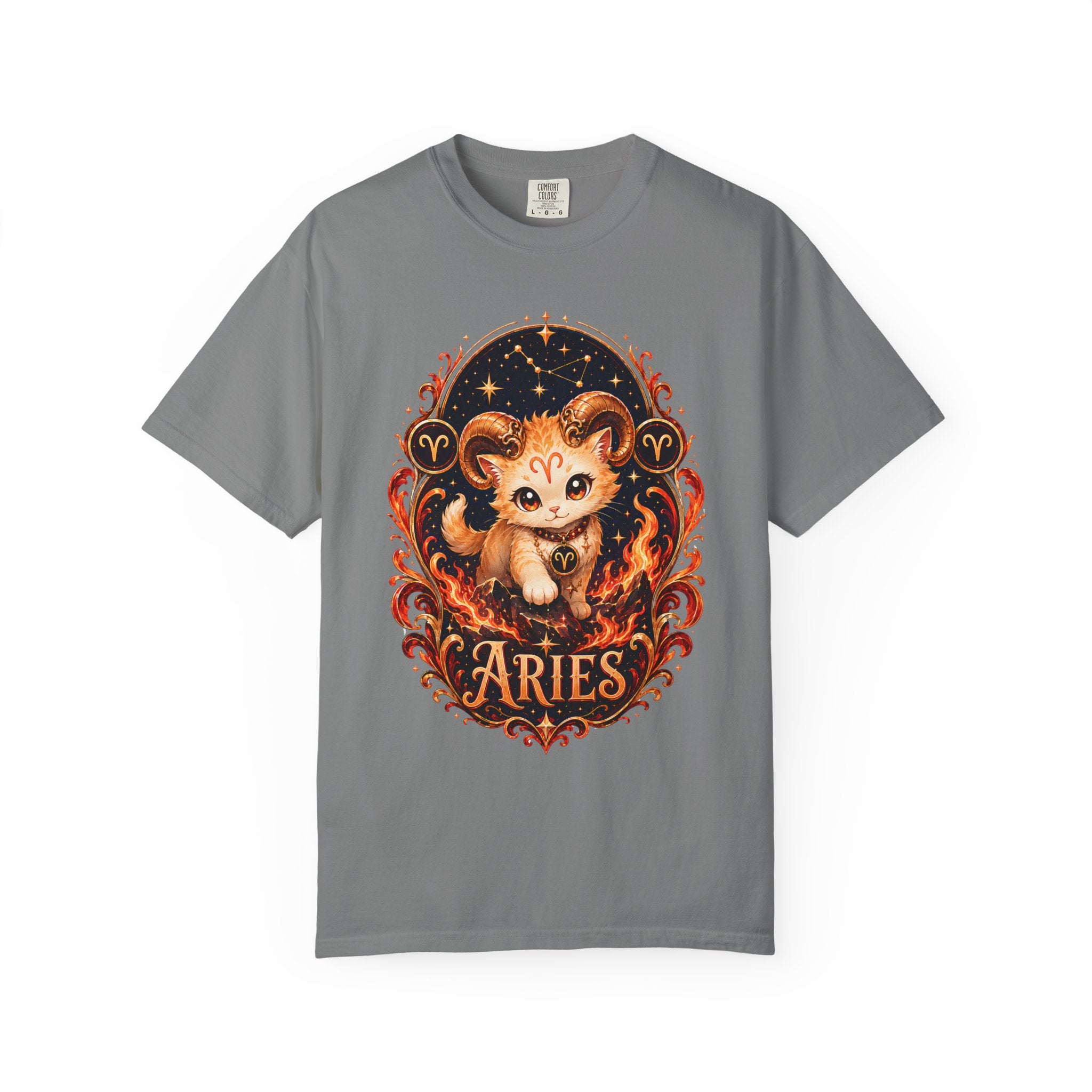 Cute Aries Ram Zodiac Illustration T-Shirt | Astrology, Fire Sign