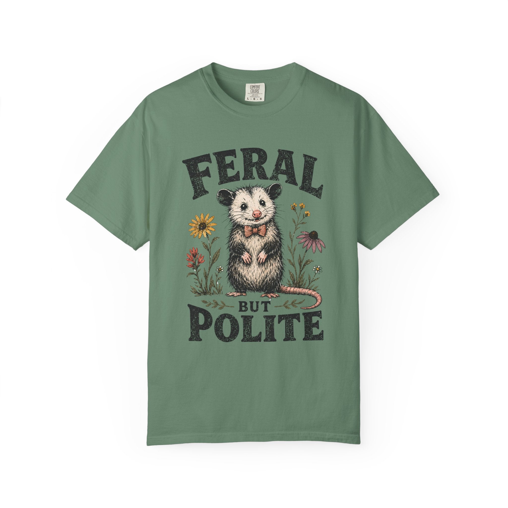 Feral But Polite Possum Shirt, Funny Opossum Graphic Tee, Cute Weird Animal Shirt, Cottagecore Wildlife T-Shirt, Introvert Humor Tee