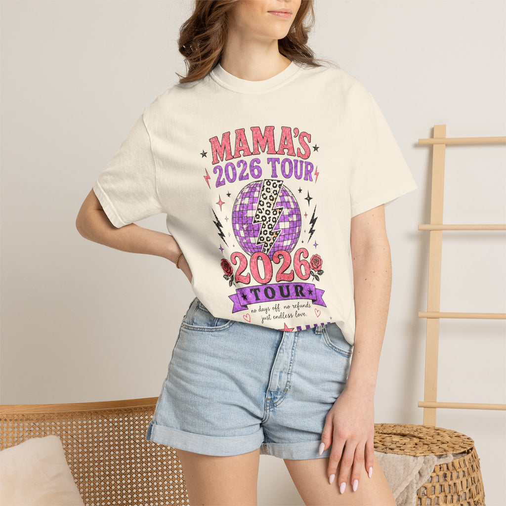 Mama Tour 2026 Shirt, Funny Motherhood Shirt, Retro Mom Graphic Tee, Comfort Colors Mom Shirt, Viral Mama Tour Dates Tee