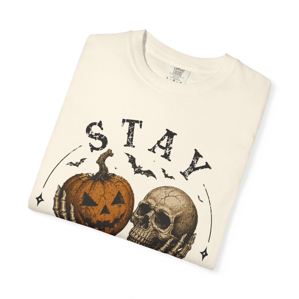 Stay Creepy Shirt, Halloween Pumpkin Skull Tee, Vintage Spooky Graphic Shirt, Jack O Lantern Skeleton Hands Tee, Cute Creepy Halloween Gift