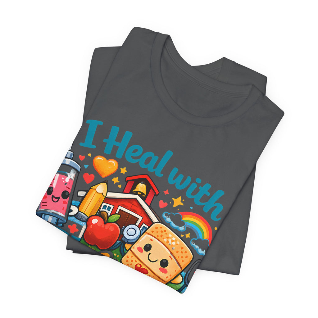 School Nurse Shirt, I Heal With Feelings and Band-Aids Tee, Cute Nurse Teacher Shirt, Elementary School Nurse Gift, Back to School Nurse Tee