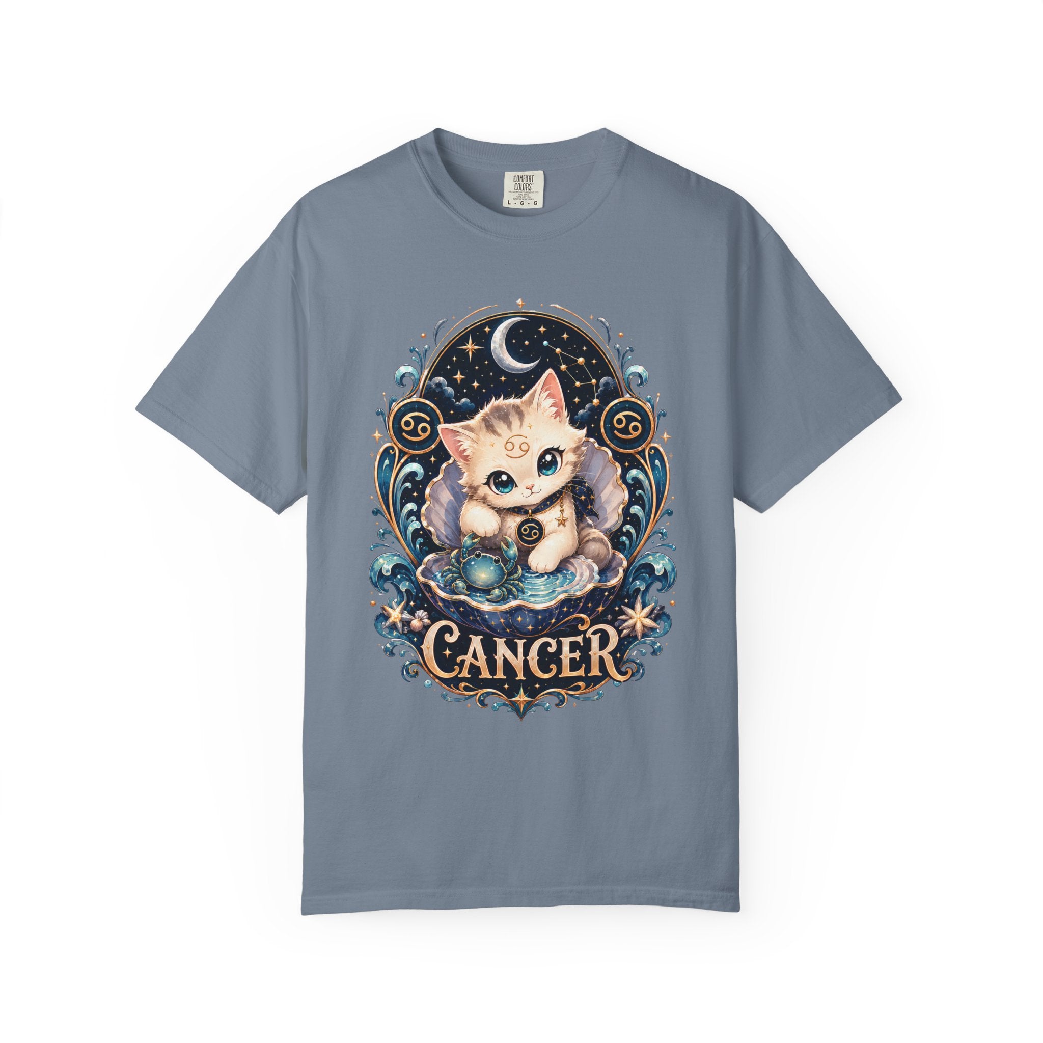 Cute Cancer Zodiac Cat T-Shirt | Astrology Cat Tee
