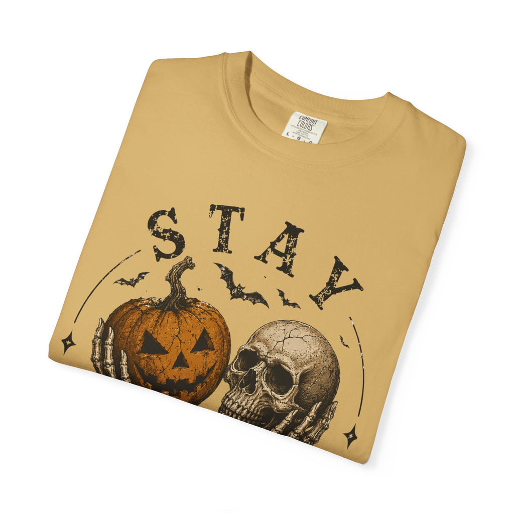 Stay Creepy Shirt, Halloween Pumpkin Skull Tee, Vintage Spooky Graphic Shirt, Jack O Lantern Skeleton Hands Tee, Cute Creepy Halloween Gift