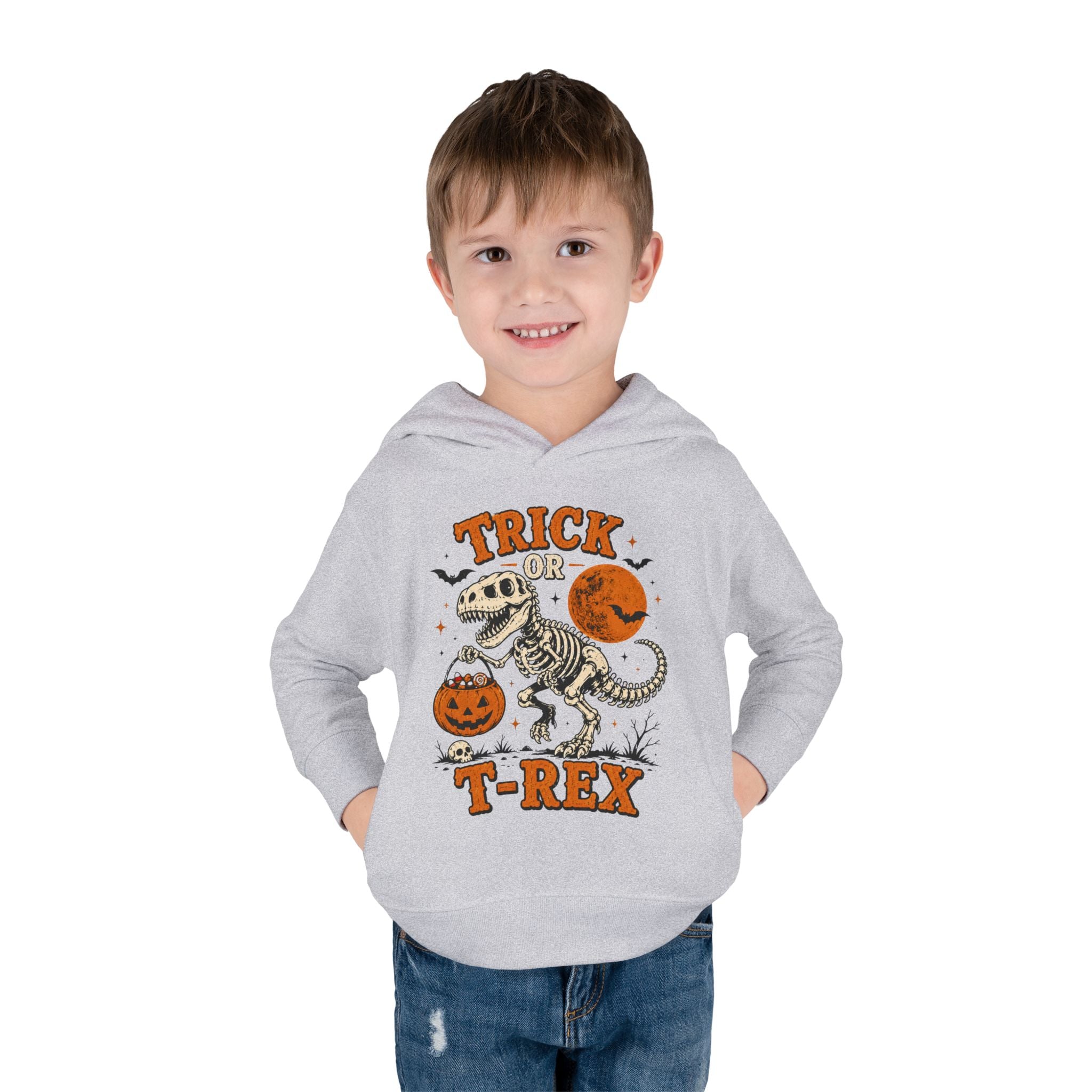 Trick Or T-Rex Toddler Hoodie, Halloween Dinosaur Hoodie, Cute Skeleton T Rex Sweatshirt, Kids Halloween Hoodie, Toddler Fall Outfit