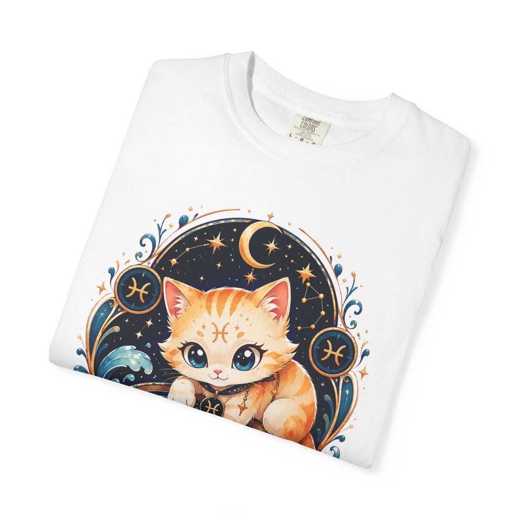 Pisces Cat Shirt, Cute Zodiac Kitty Tee, Astrology Cat Shirt, Pisces Gift, Kawaii Cat Lover Shirt, February March Birthday Tee