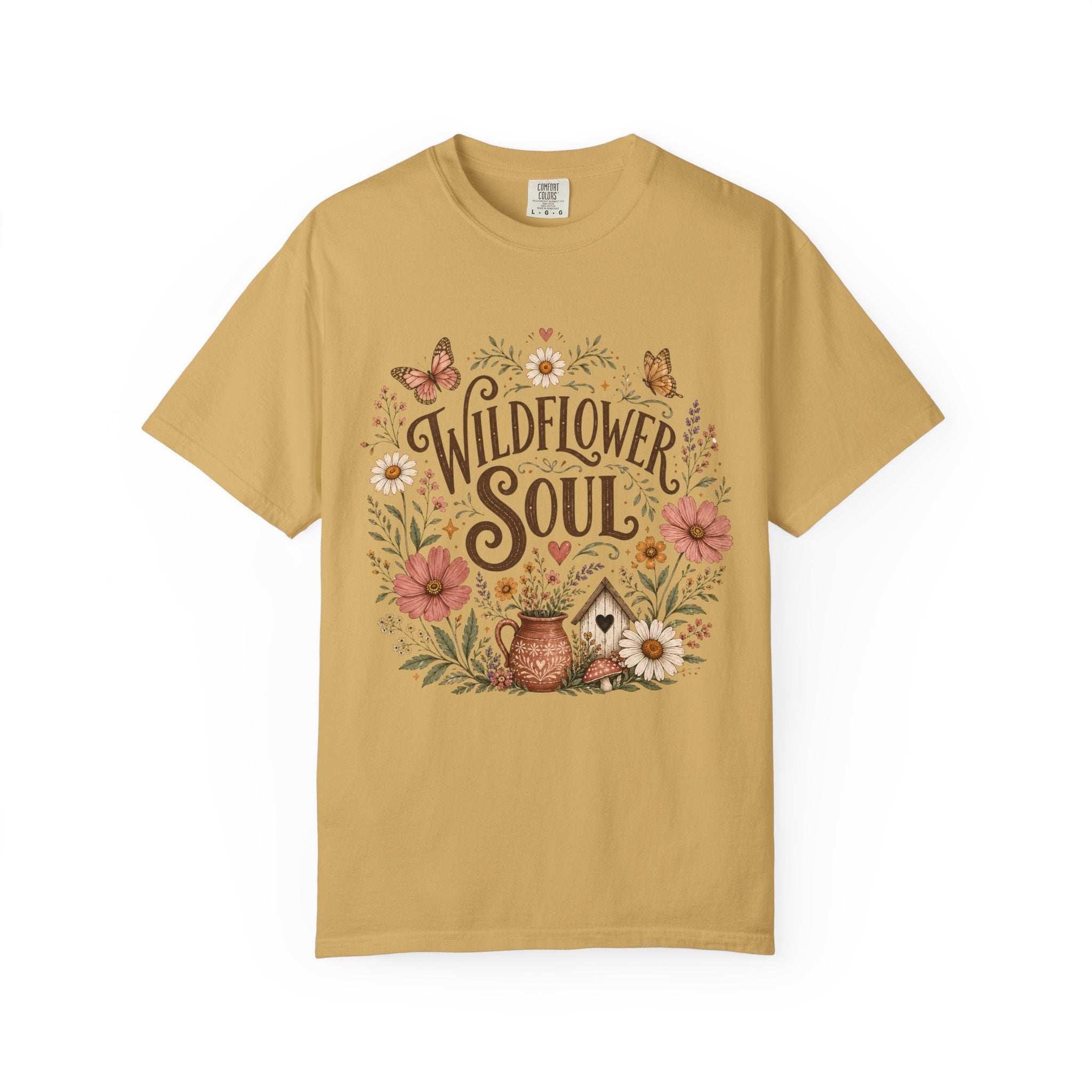 Wildflower Soul Shirt, Boho Floral T-Shirt, Cottagecore Wildflower Tee, Bohemian Nature Shirt, Botanical Graphic Tee, Comfort Colors Shirt