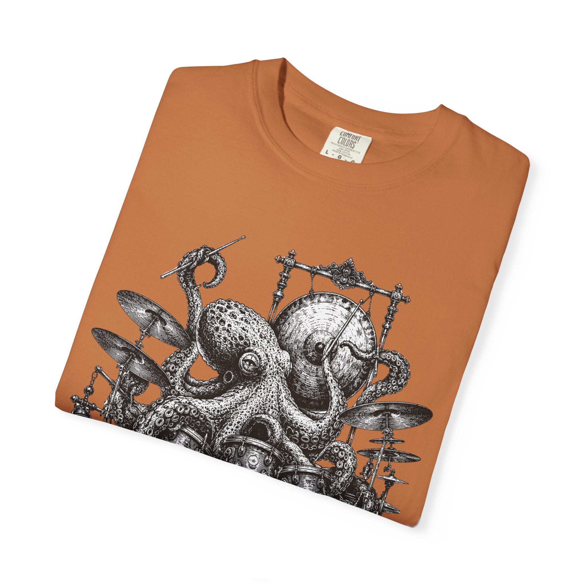Octopus Drummer Shirt, Vintage Sea Creature T-Shirt, Musician Gift, Drum Set Graphic Tee, Nautical Rock Shirt, Ocean Lover Gift