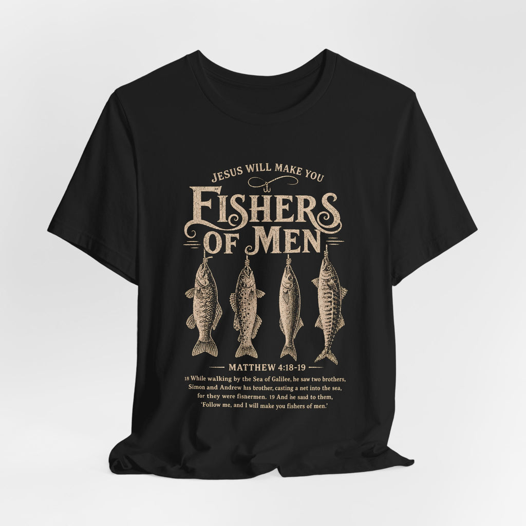 Fishers of Men Matthew 4:19 T-Shirt | Christian Scripture Tee