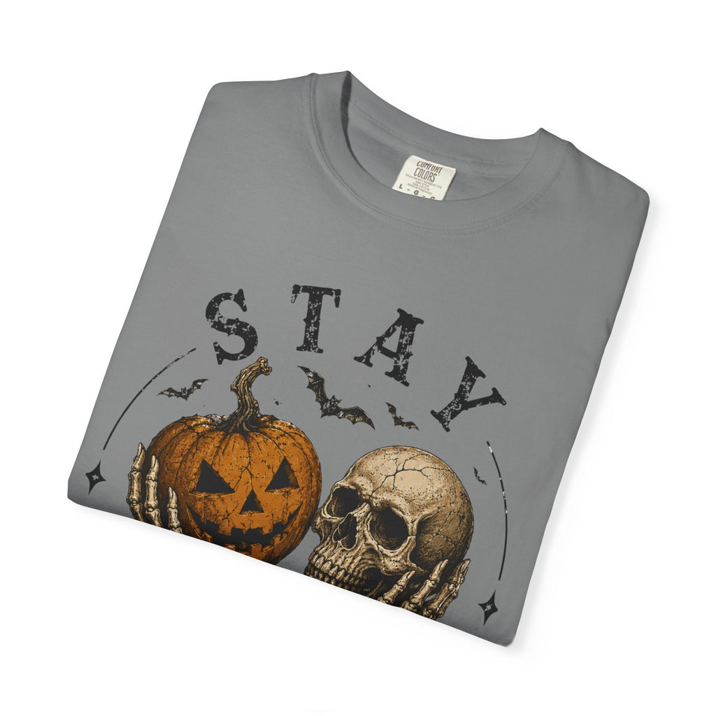 Stay Creepy Shirt, Halloween Pumpkin Skull Tee, Vintage Spooky Graphic Shirt, Jack O Lantern Skeleton Hands Tee, Cute Creepy Halloween Gift