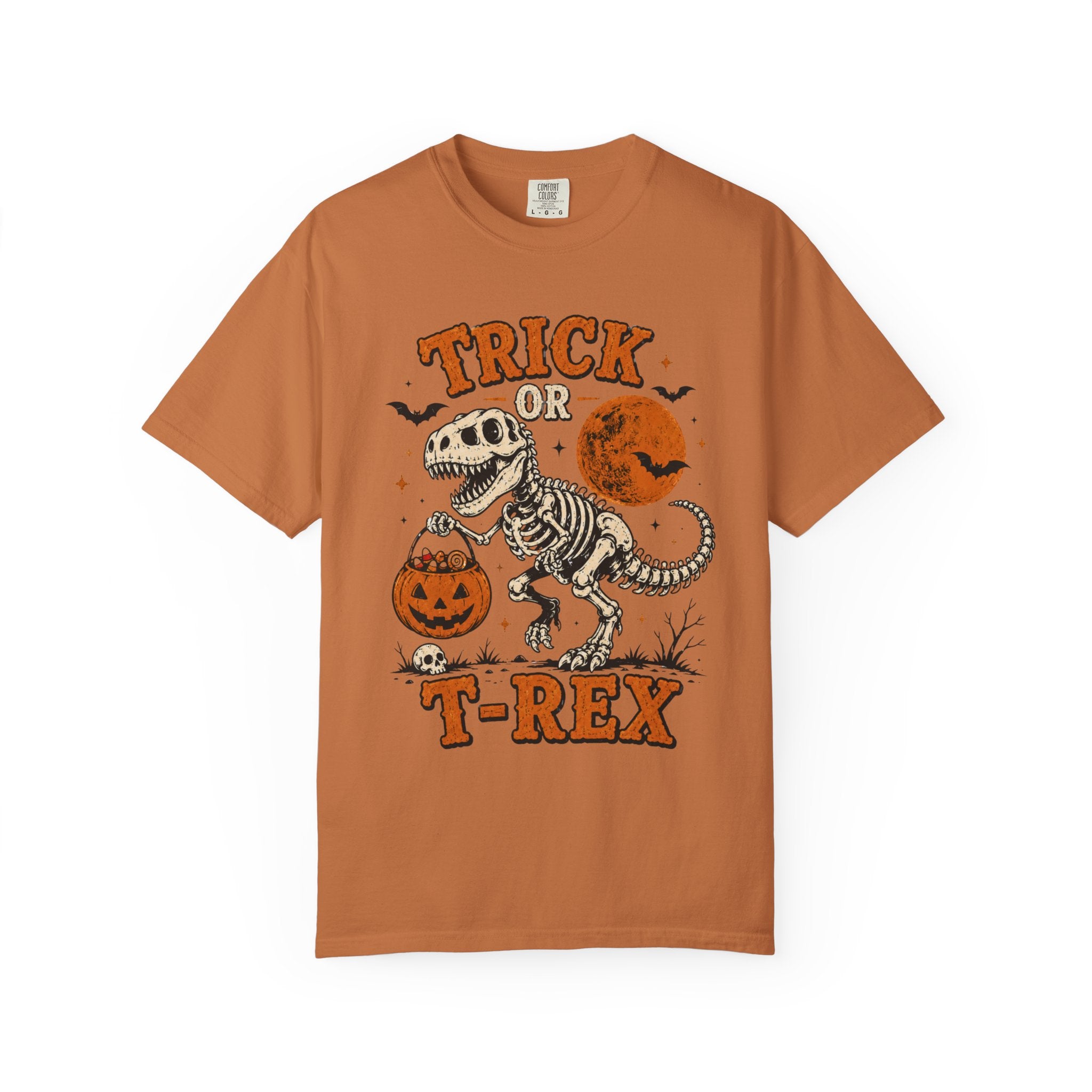 Trick Or T-Rex Shirt, Halloween Dinosaur Shirt, Spooky T Rex Tee, Cute Skeleton Dino Shirt, Pumpkin Trick Or Treat Shirt