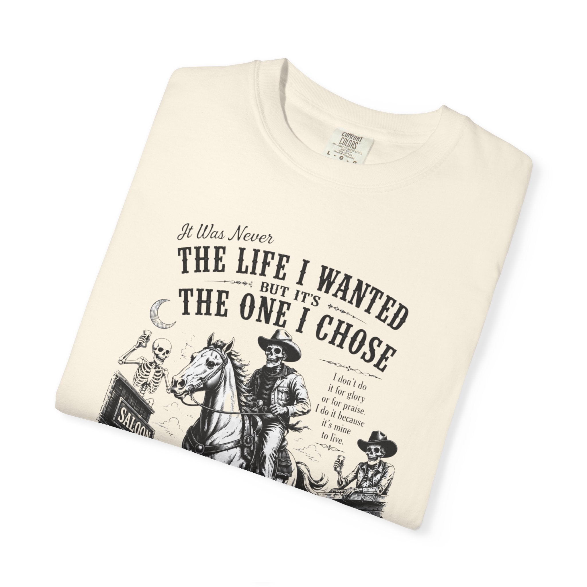 Vintage Skeleton Cowboy Graphic Tee Western Skull Rider Shirt for Men, Country Outlaw Streetwear Tee