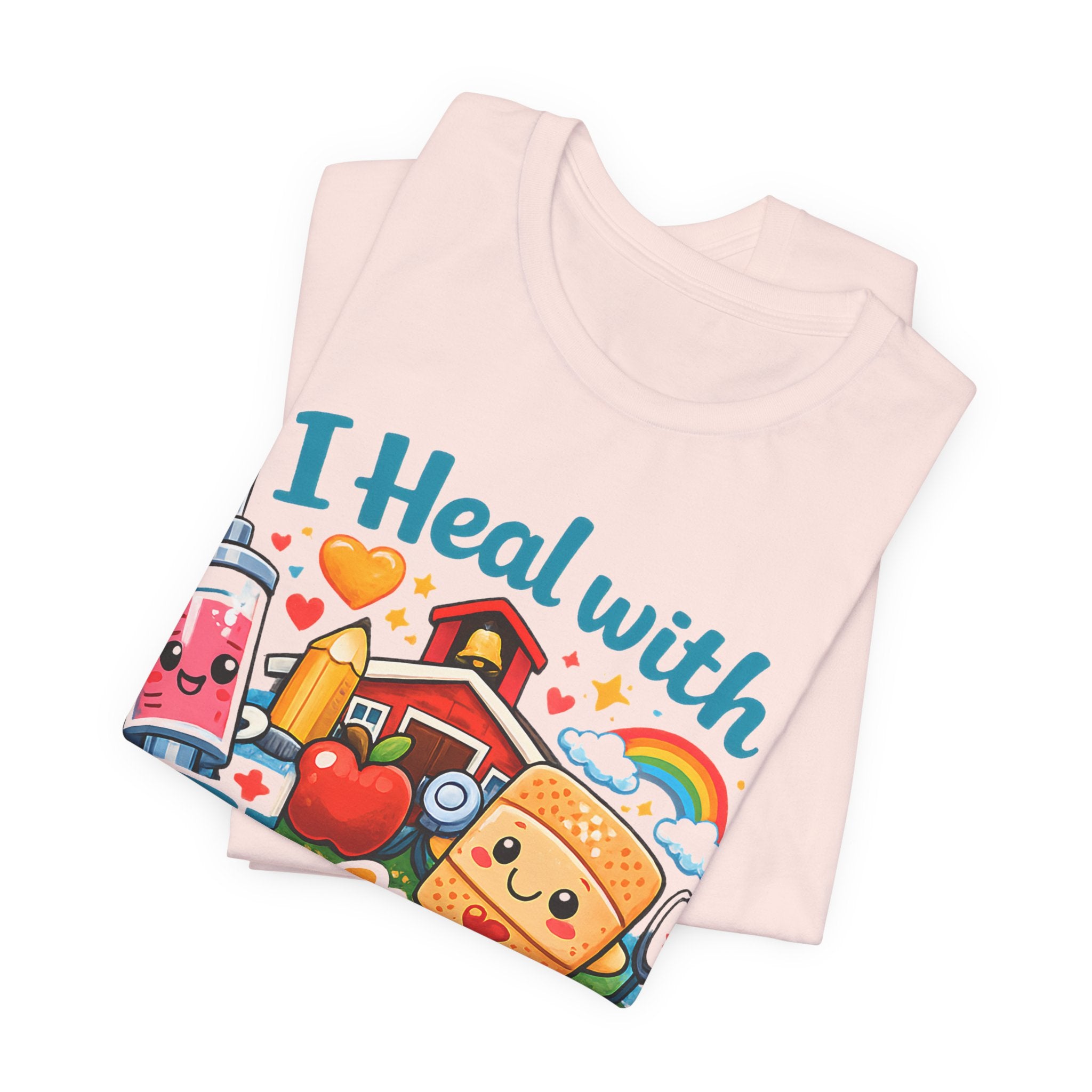 School Nurse Shirt, I Heal With Feelings and Band-Aids Tee, Cute Nurse Teacher Shirt, Elementary School Nurse Gift, Back to School Nurse Tee