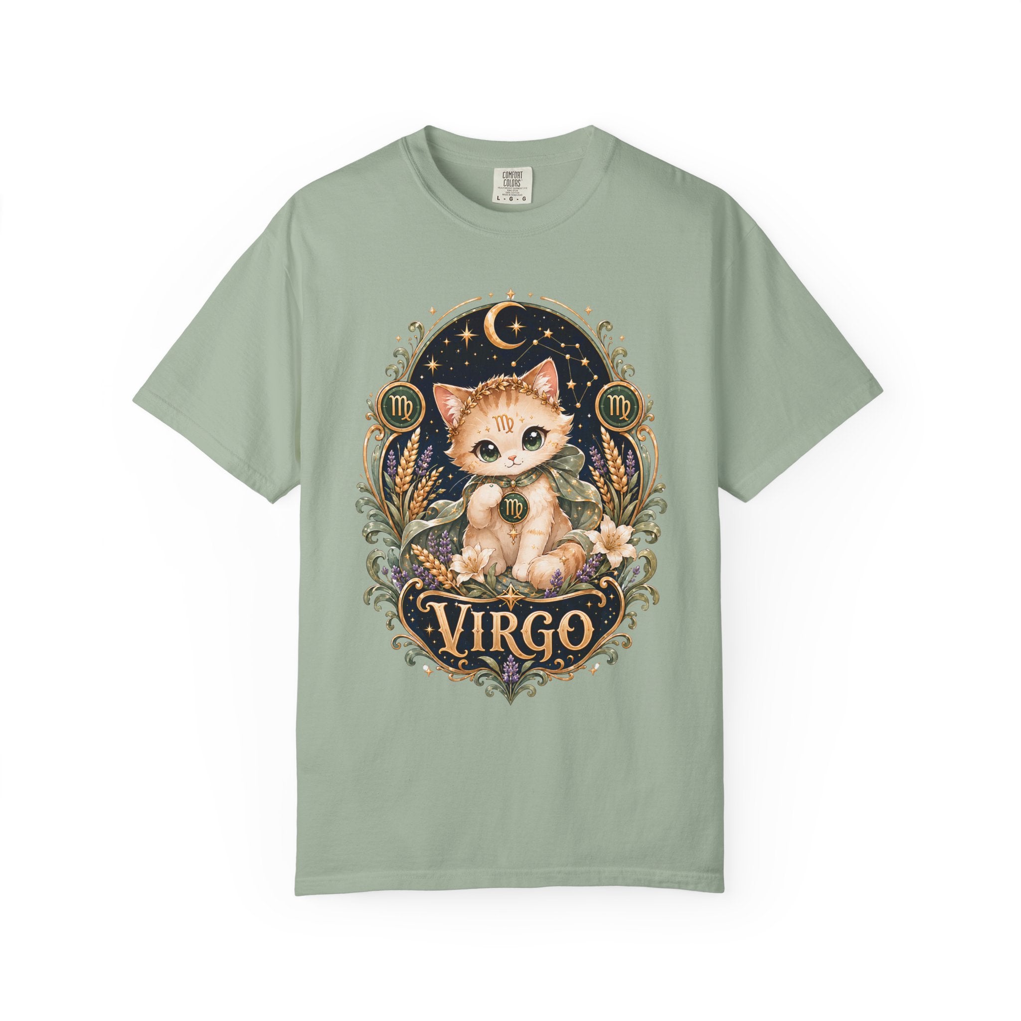 Virgo Cat Illustration T-shirt | Zodiac Kitty Astrology Tee