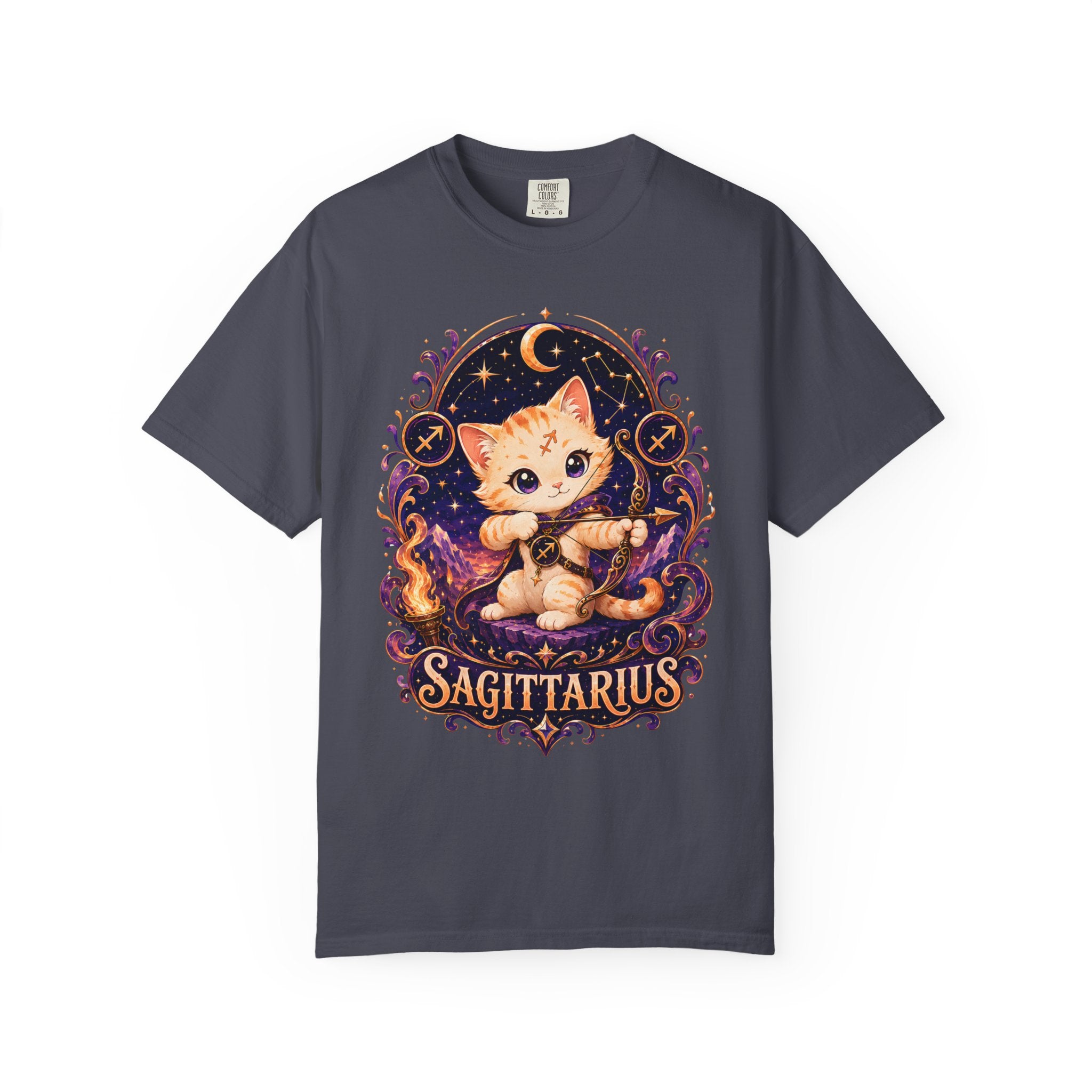 Sagittarius Zodiac Cat T-shirt | Astrological Cat Constellation Tee, Sagittarius TShirt