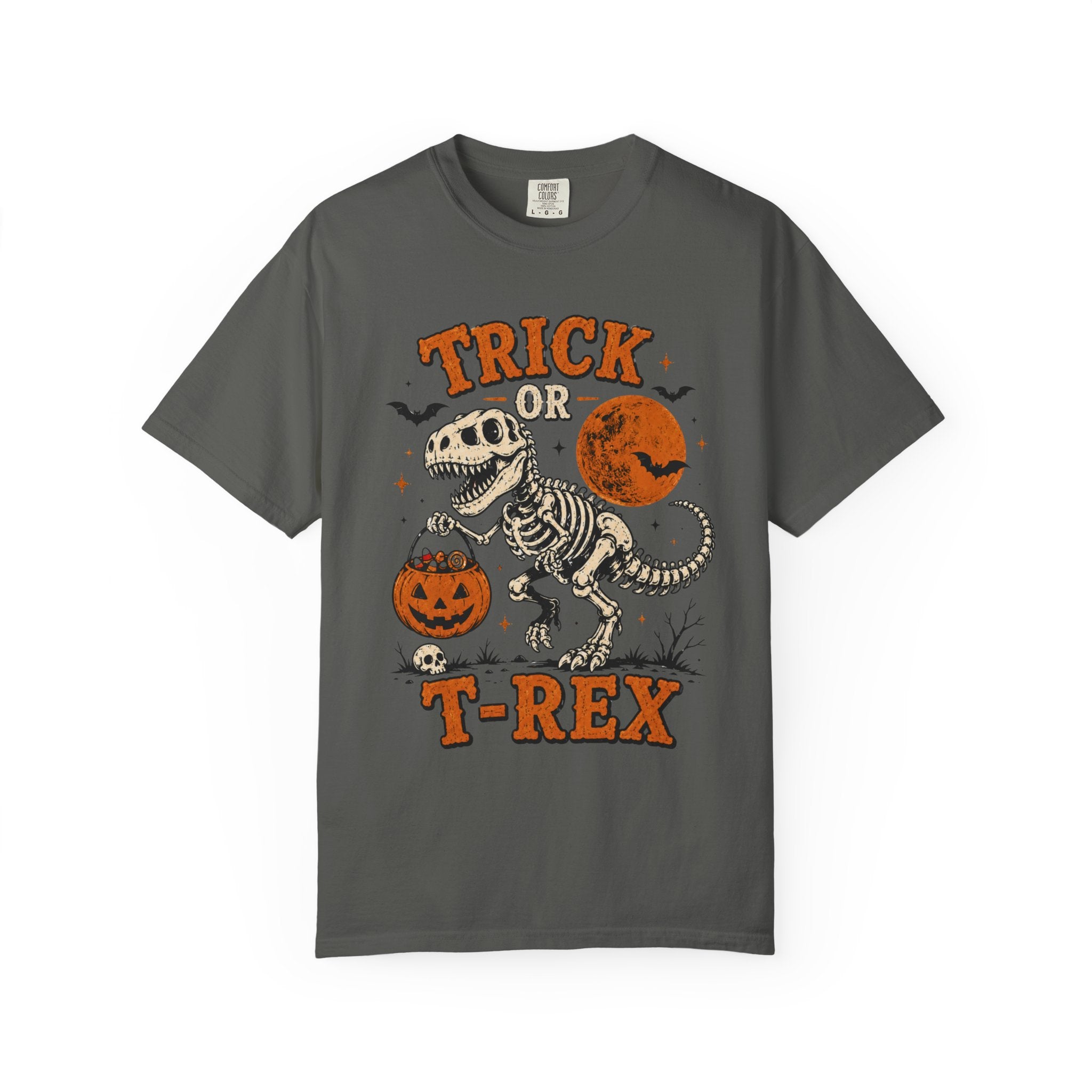 Trick Or T-Rex Shirt, Halloween Dinosaur Shirt, Spooky T Rex Tee, Cute Skeleton Dino Shirt, Pumpkin Trick Or Treat Shirt