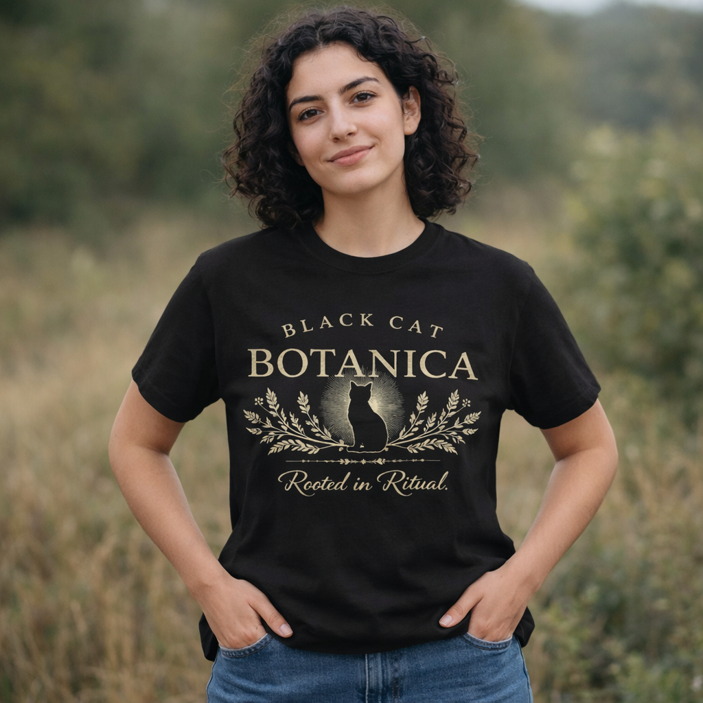 Black Cat Botanica Logo Tee — Rooted in Ritual