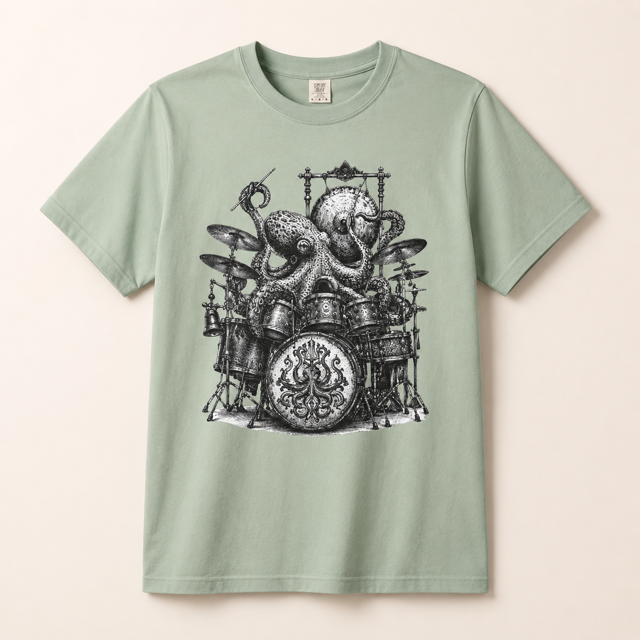 Octopus Drummer Shirt, Vintage Sea Creature T-Shirt, Musician Gift, Drum Set Graphic Tee, Nautical Rock Shirt, Ocean Lover Gift