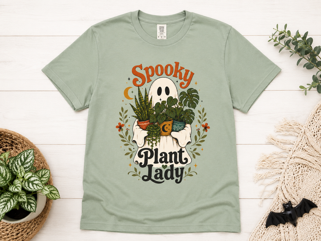 Spooky Plant Lady Halloween Shirt | Cute Pumpkin Potted Plants Tee