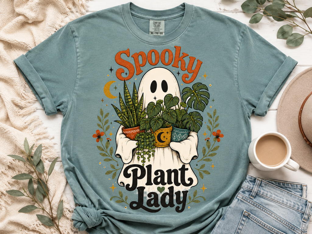 Spooky Plant Lady Halloween Shirt | Cute Pumpkin Potted Plants Tee