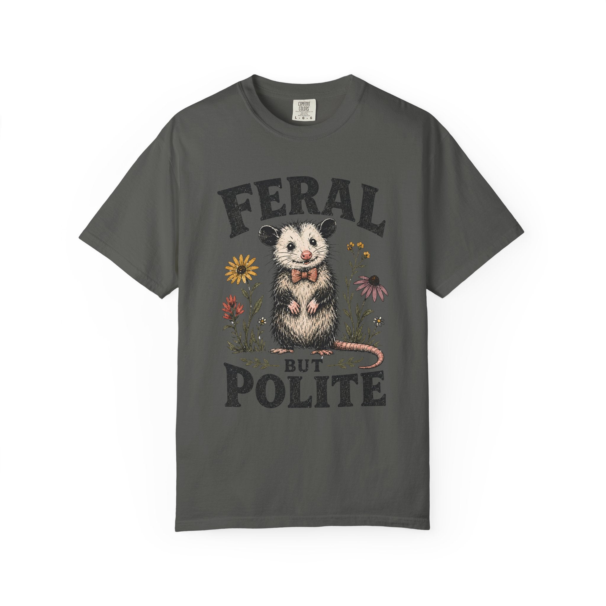 Feral But Polite Possum Shirt, Funny Opossum Graphic Tee, Cute Weird Animal Shirt, Cottagecore Wildlife T-Shirt, Introvert Humor Tee