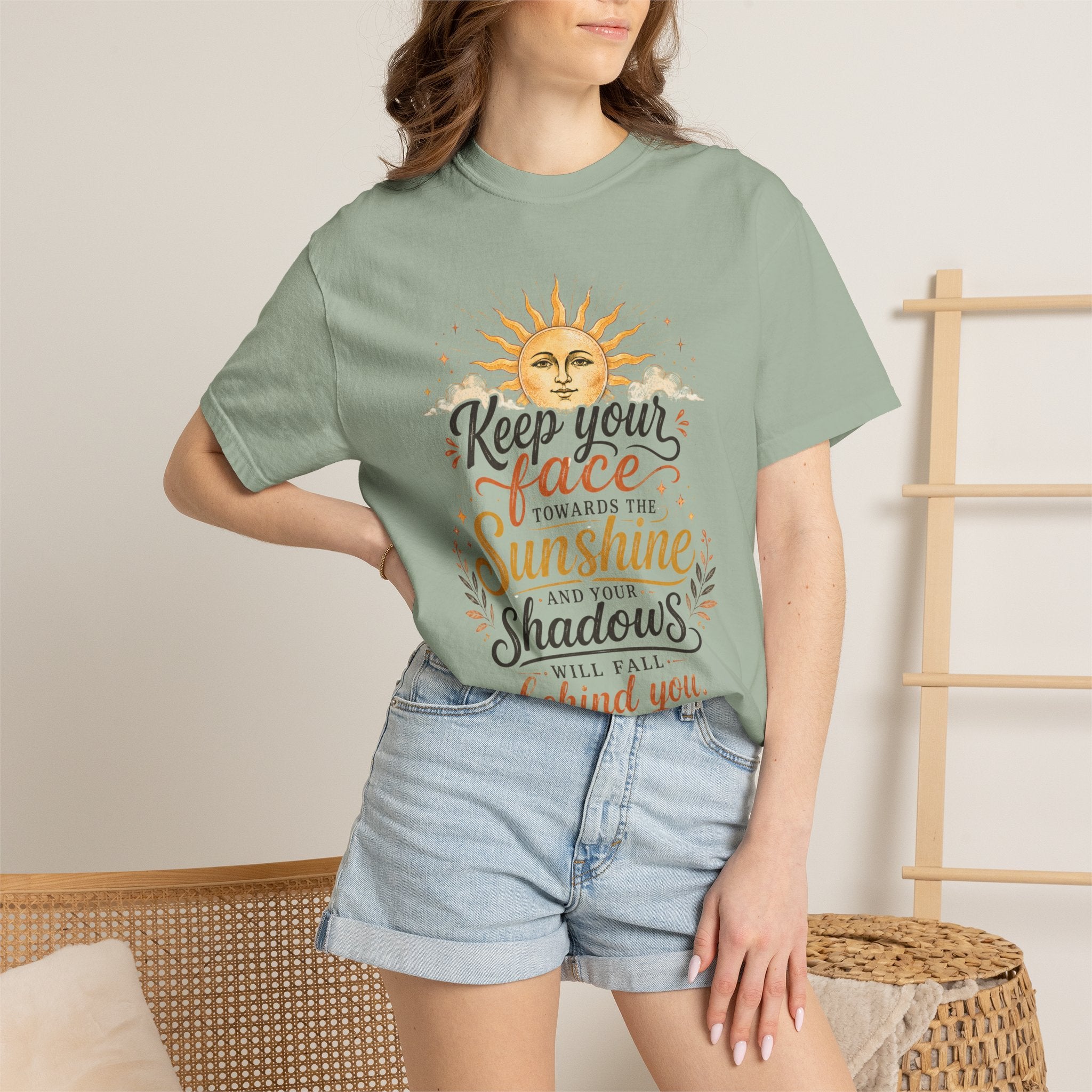 Keep Your Face Towards the Sunshine Shirt, Inspirational Quote Tee, Positive Affirmation Shirt, Sunshine Graphic Tee