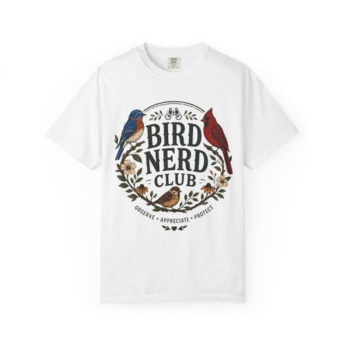 Bird Nerd Club Shirt, Birdwatching Shirt, Nature Lover Tee, Backyard Birder Gift, Cute Bird Lover Shirt, Botanical Bird Graphic Tee