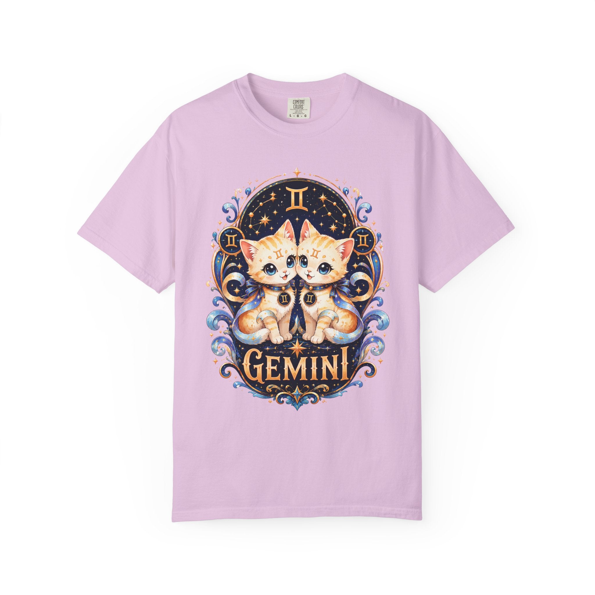 Gemini Twin Cats T-shirt | Zodiac Astrology Cat Design