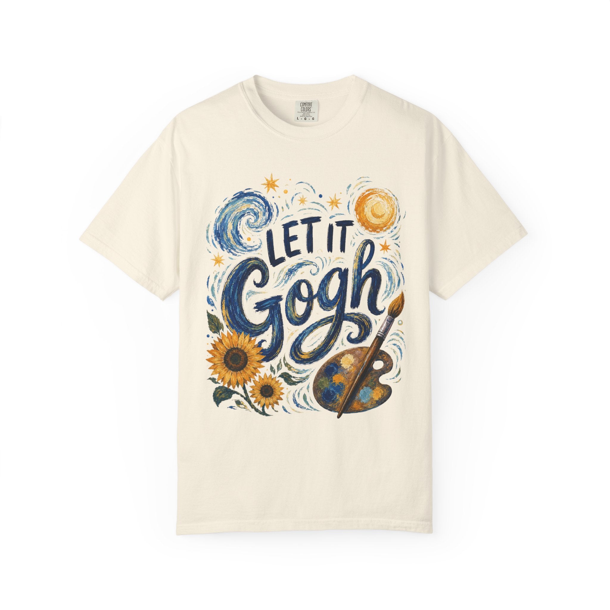 Let It Gogh Shirt, Van Gogh Inspired Art Teacher Tee, Funny Artist Shirt, Sunflower Starry Night Style Graphic Tee, Painter Gift Shirt