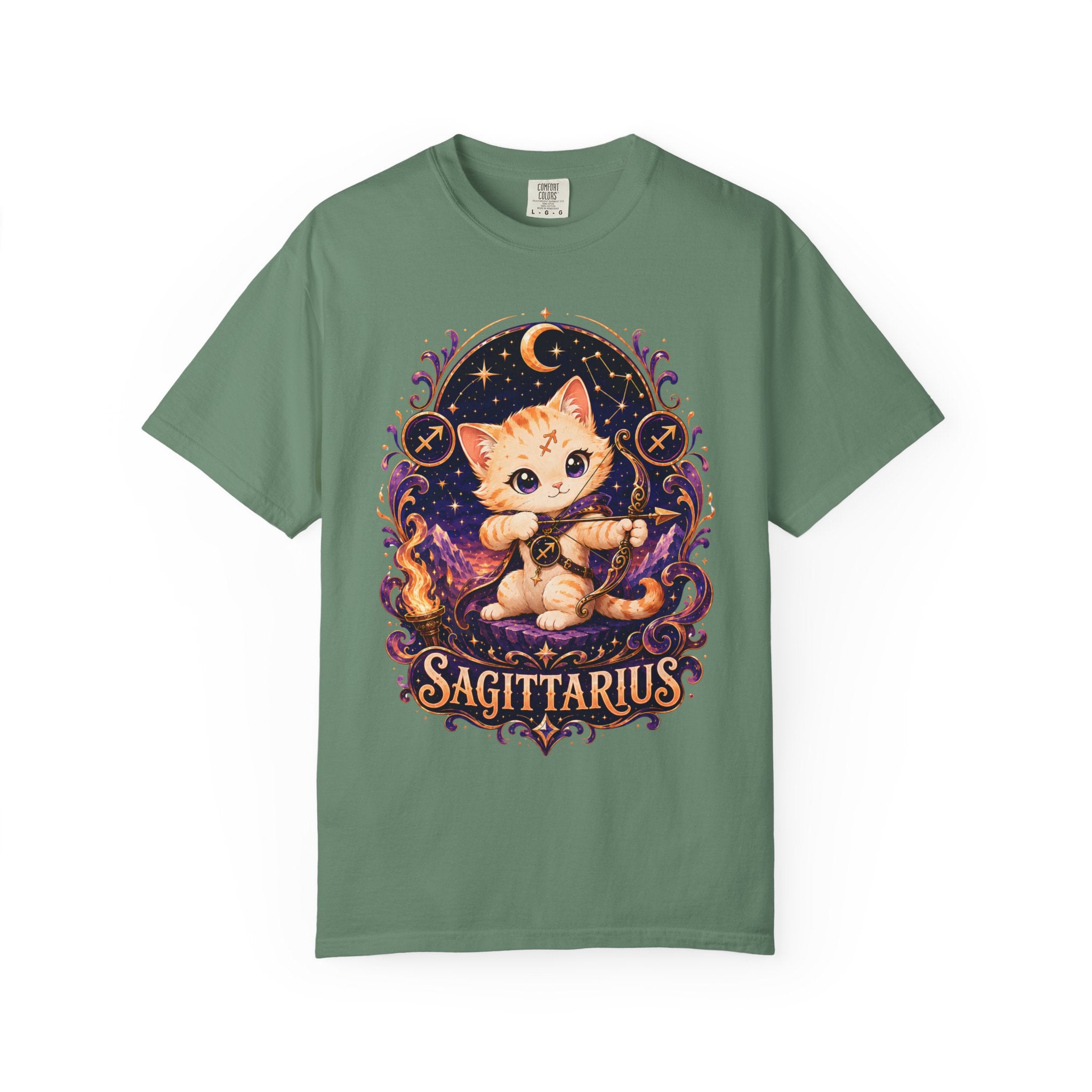 Sagittarius Zodiac Cat T-shirt | Astrological Cat Constellation Tee, Sagittarius TShirt