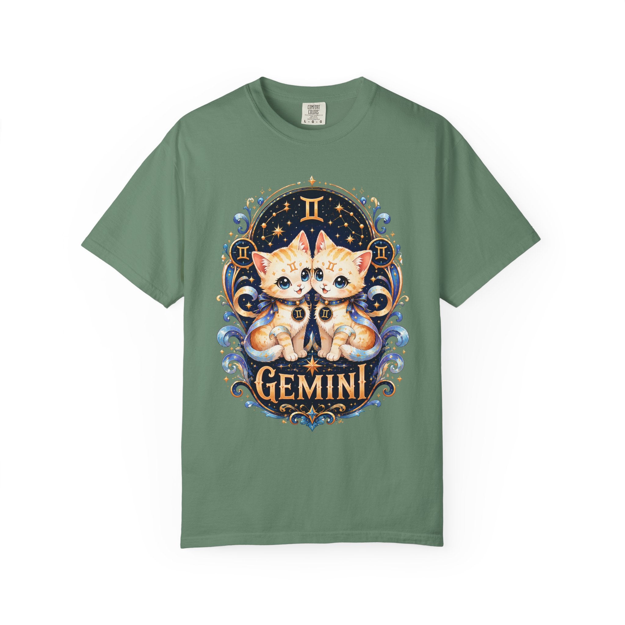 Gemini Twin Cats T-shirt | Zodiac Astrology Cat Design