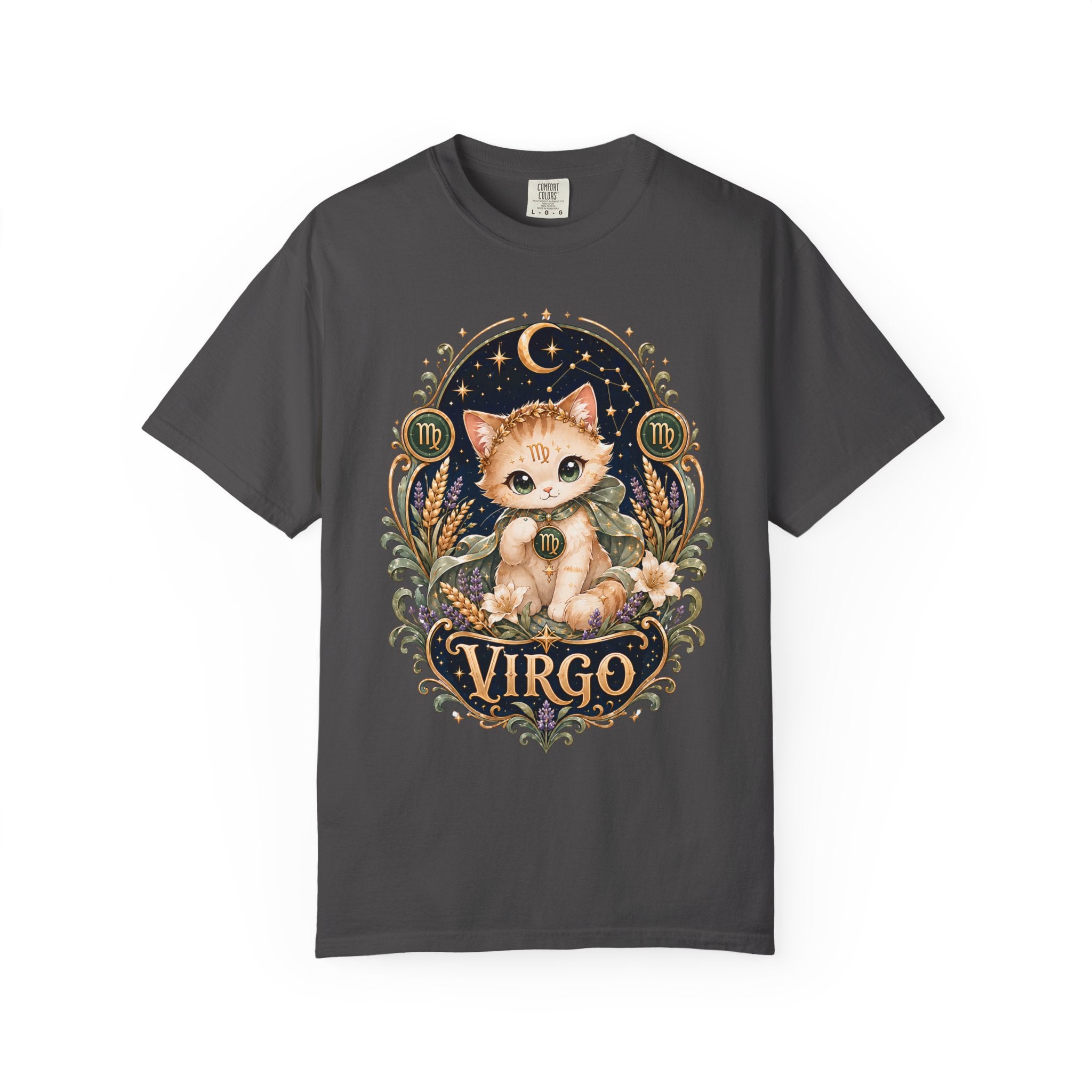 Virgo Cat Illustration T-shirt | Zodiac Kitty Astrology Tee